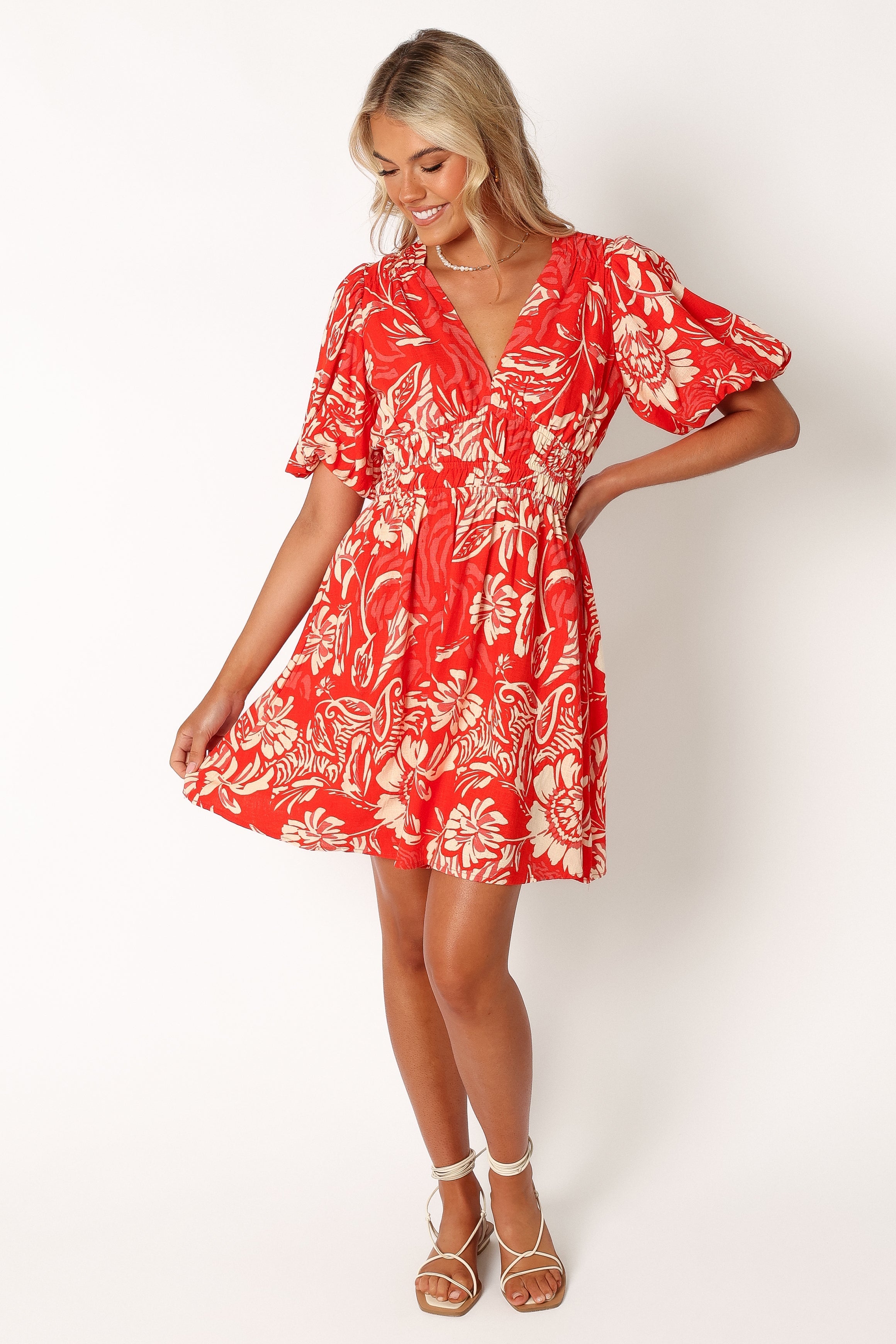 DRESSES @Lochi Mini Dress - Red Floral