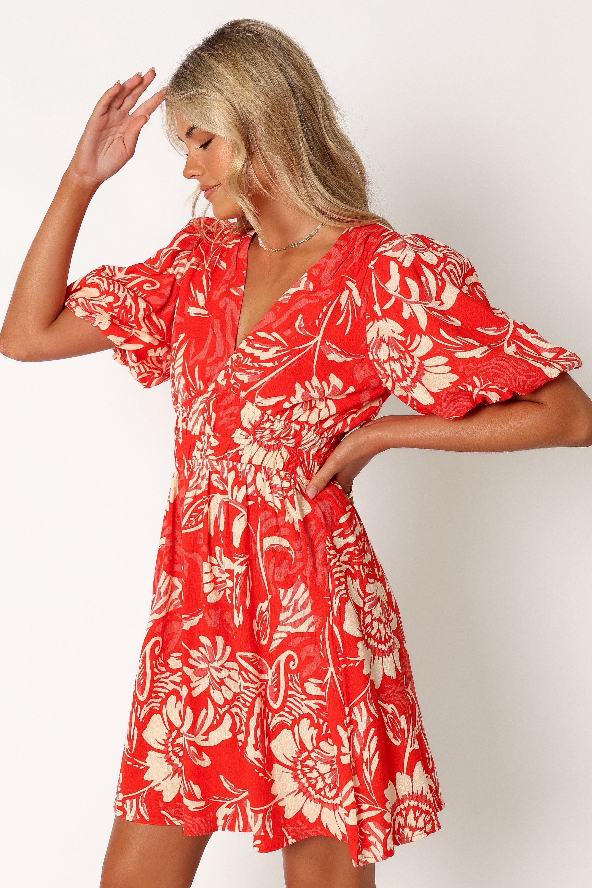 DRESSES @Lochi Mini Dress - Red Floral