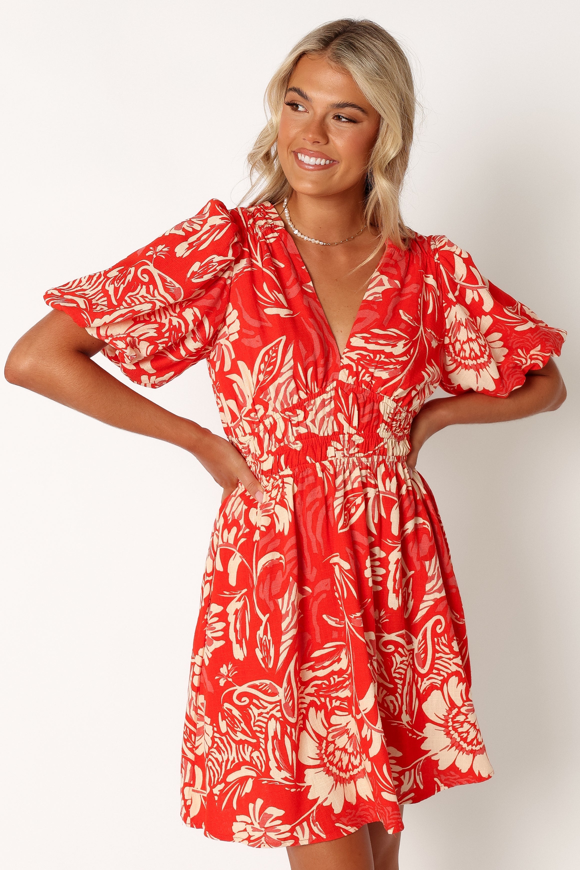 DRESSES @Lochi Mini Dress - Red Floral