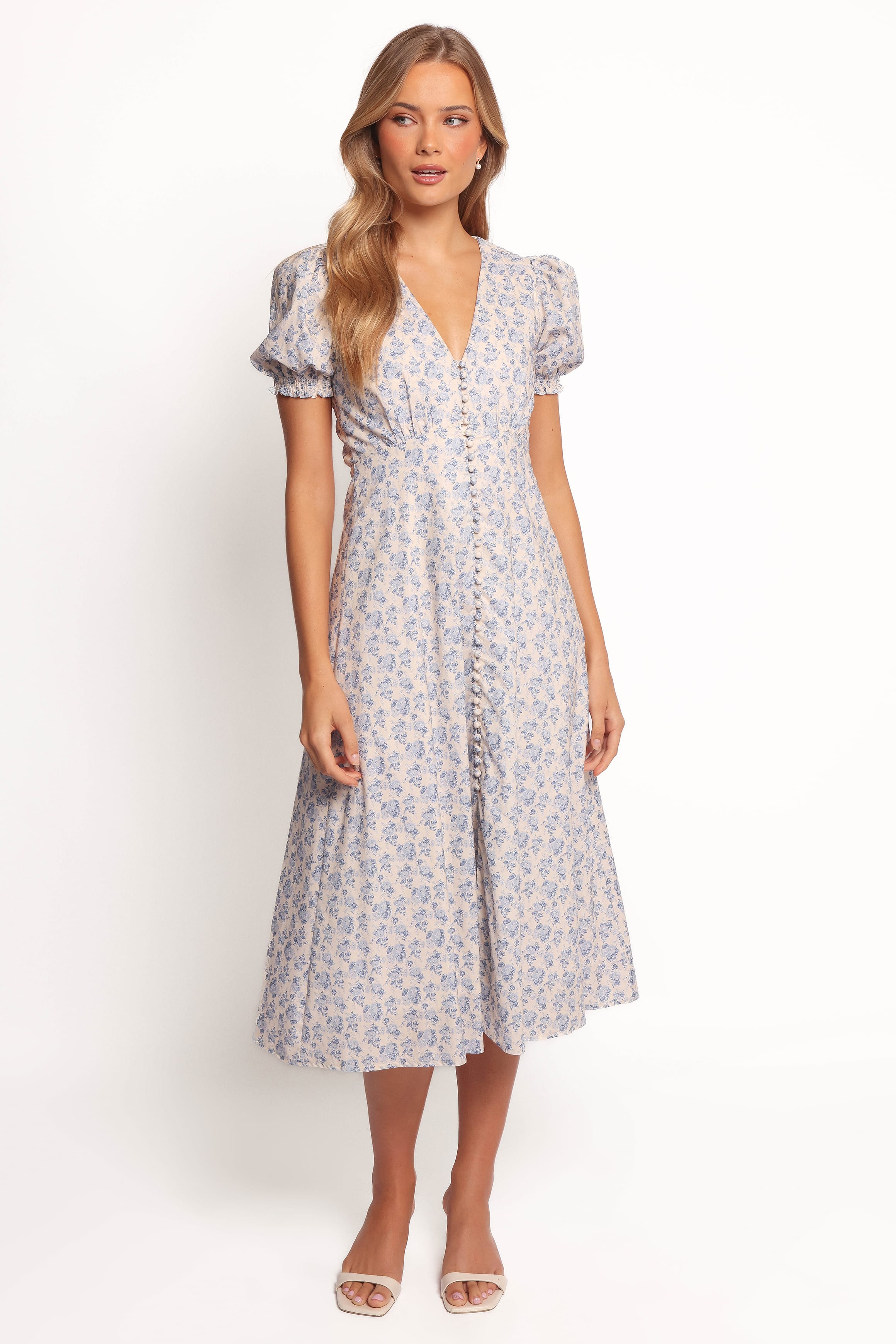 DRESSES Logen Floral Midi Dress - Parisian Bloom