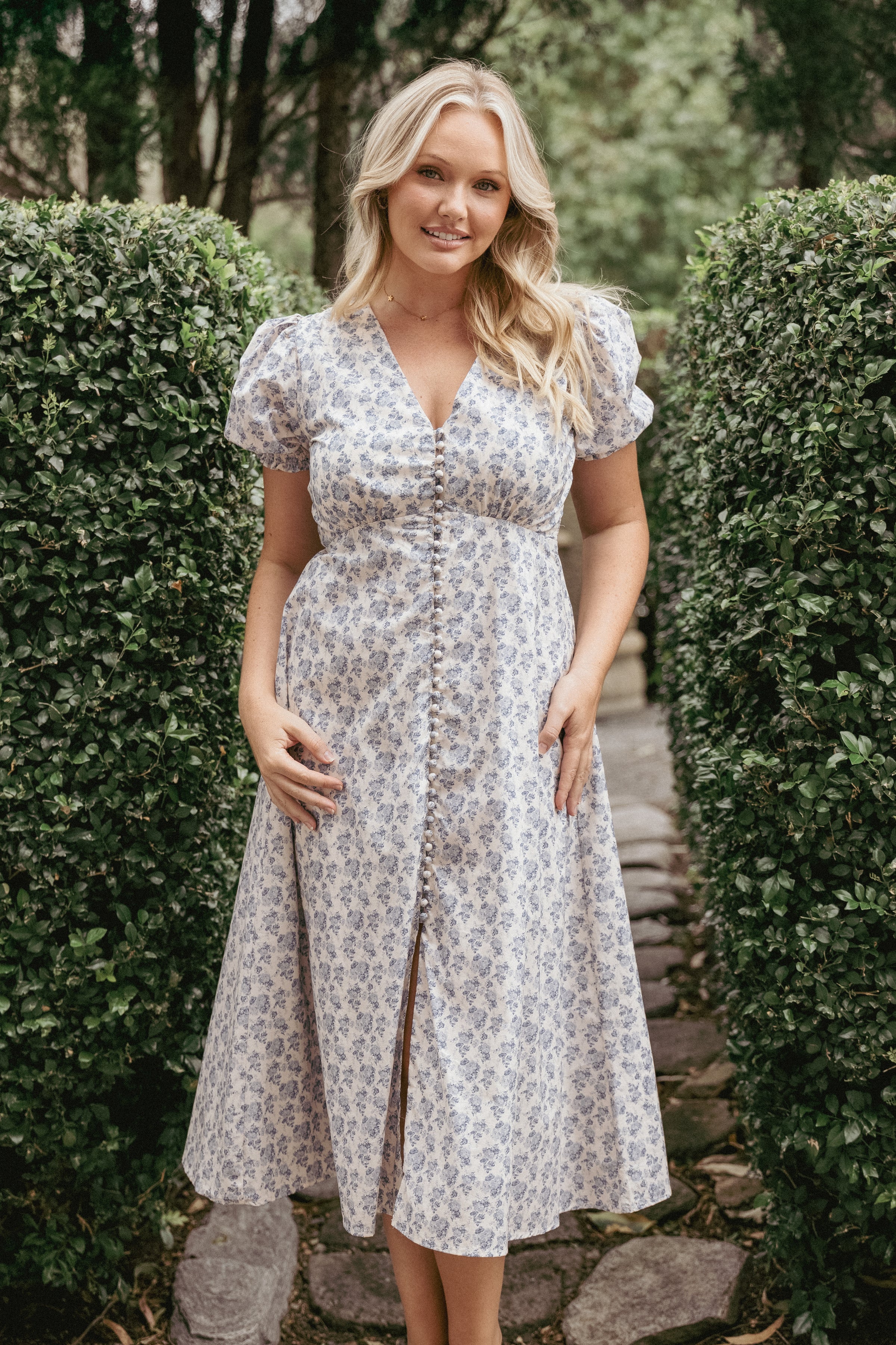 DRESSES Logen Floral Midi Dress - Parisian Bloom