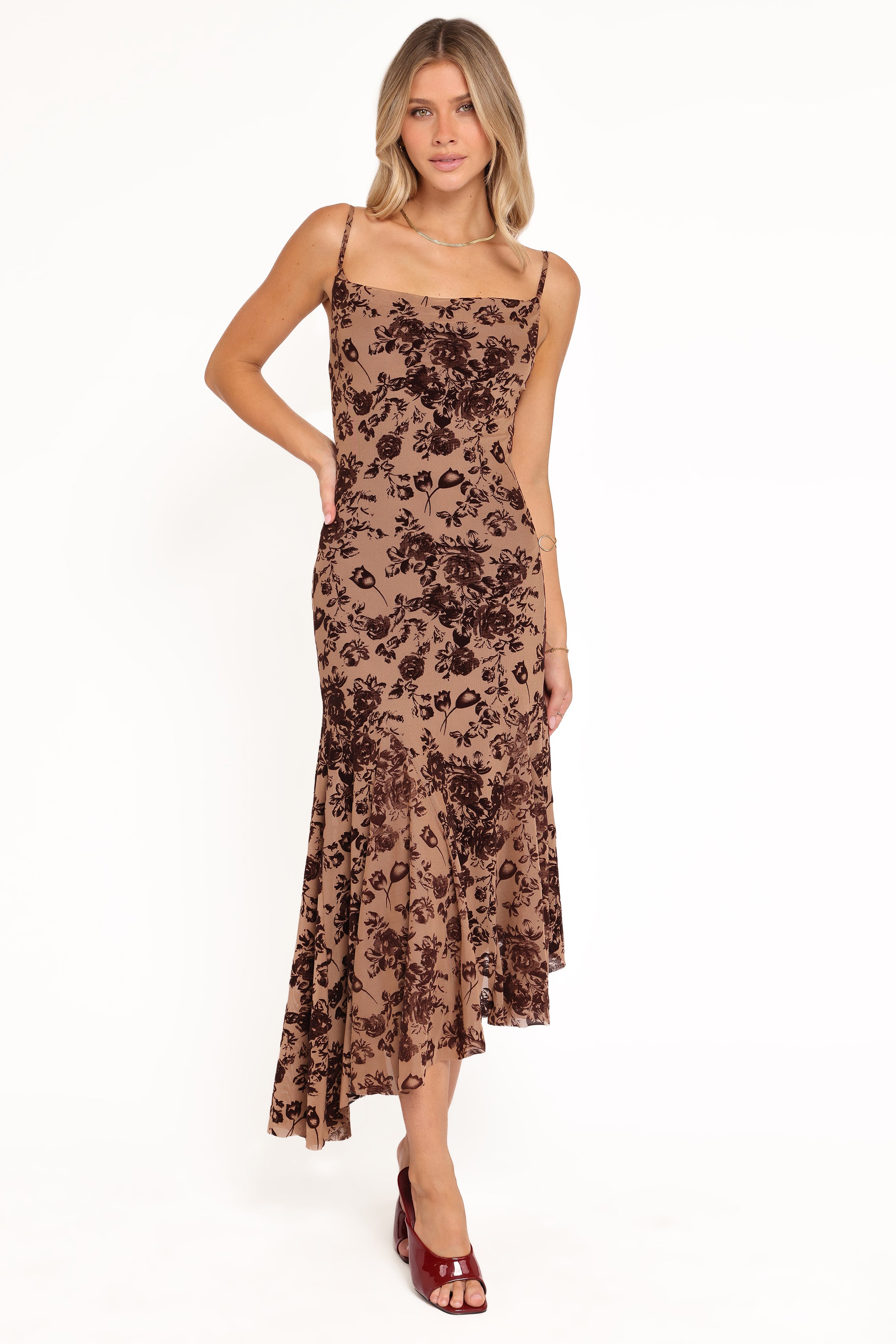 DRESSES Lolita Midi Dress - Brown Floral