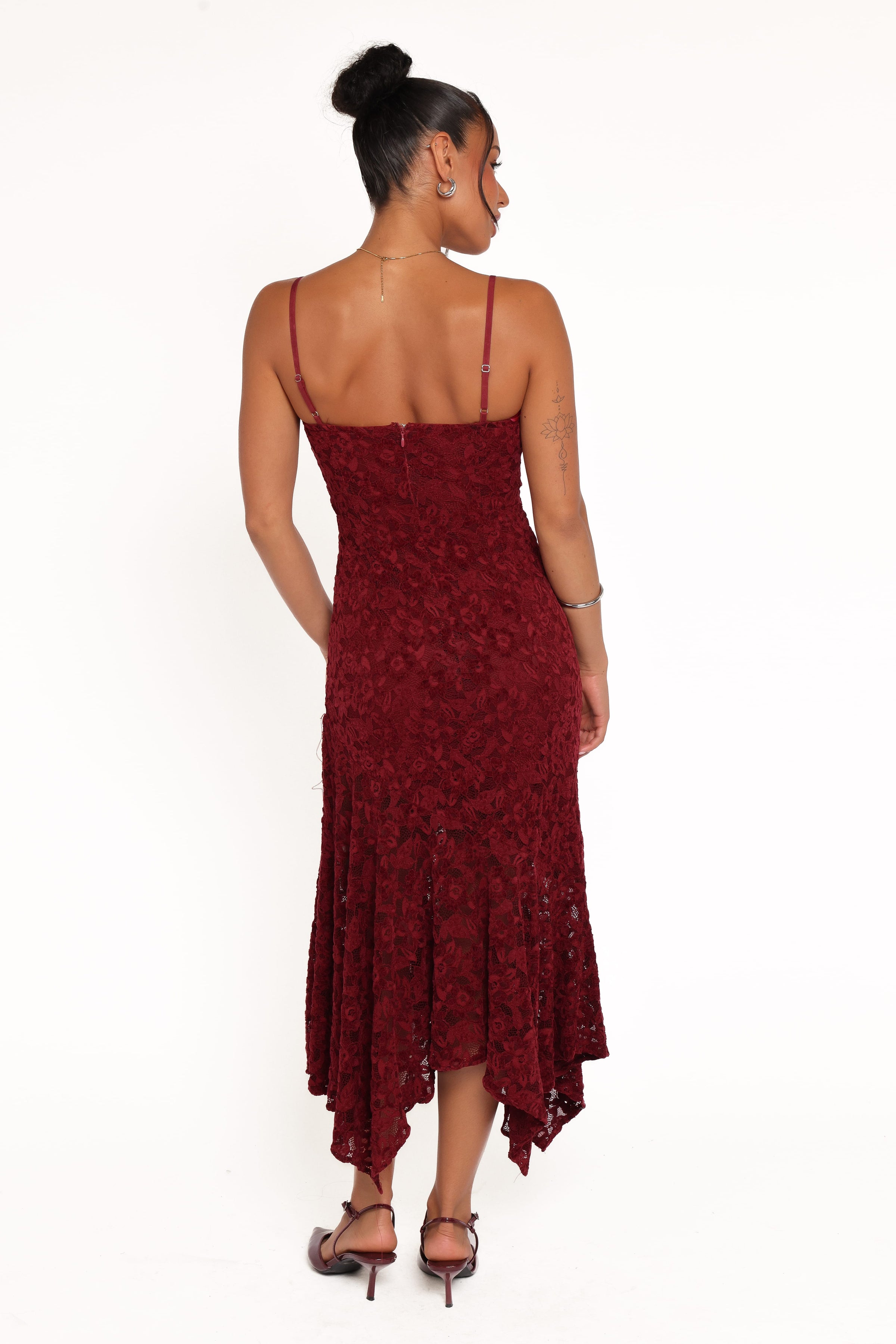 DRESSES Lorde Midi Dress - Burgundy Lace