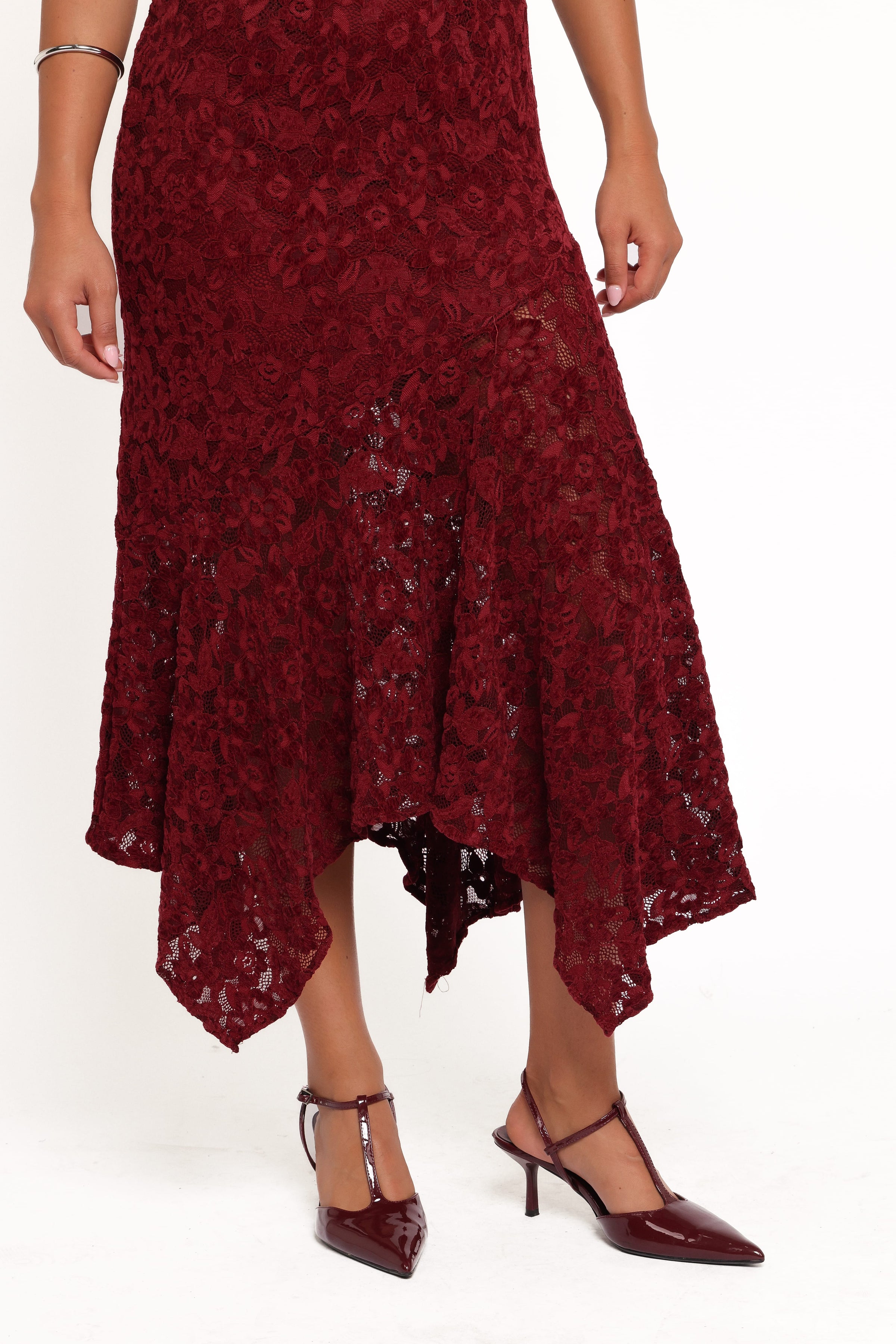 DRESSES Lorde Midi Dress - Burgundy Lace