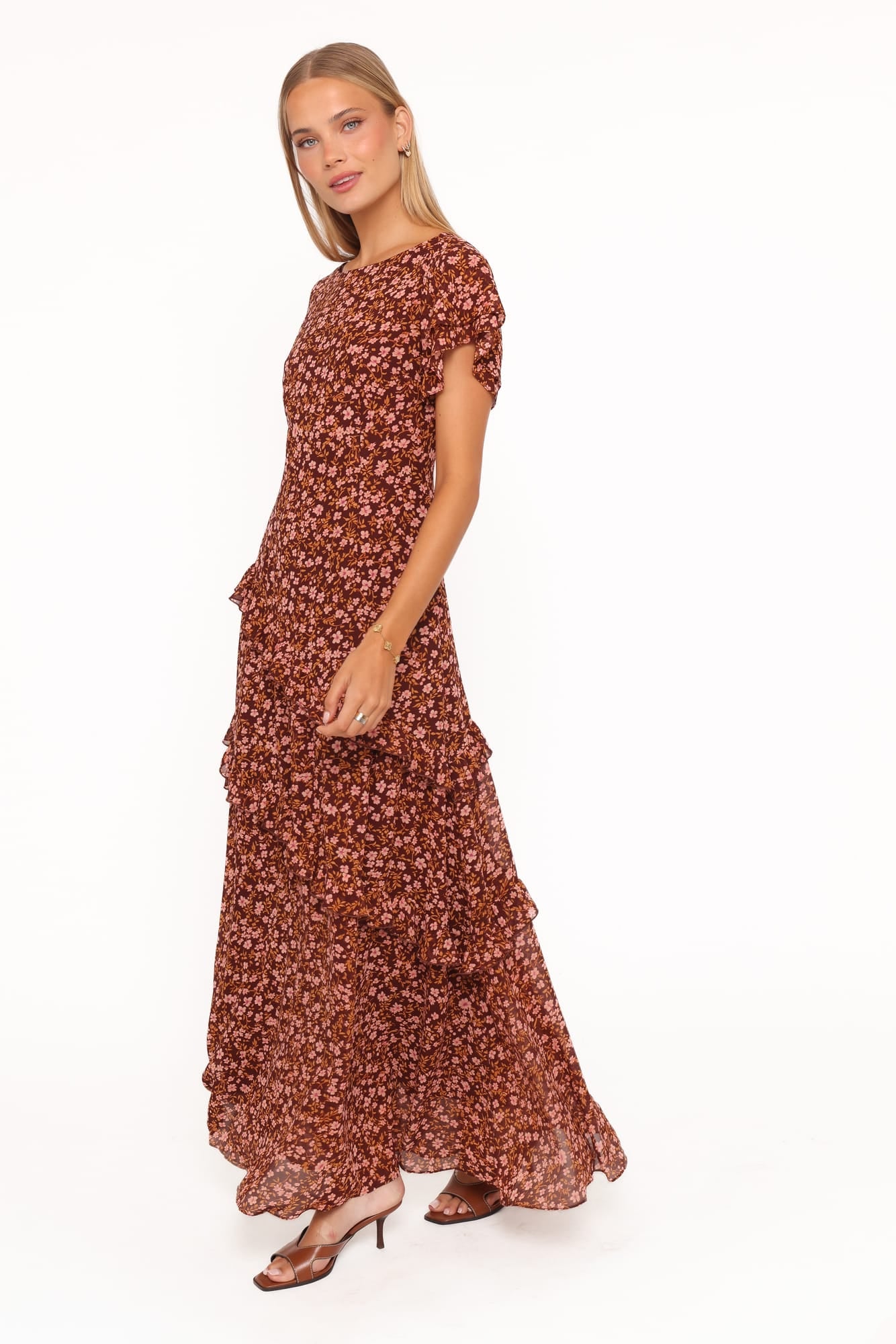 DRESSES Lorrie Maxi Dress - Brown Ditsy Floral