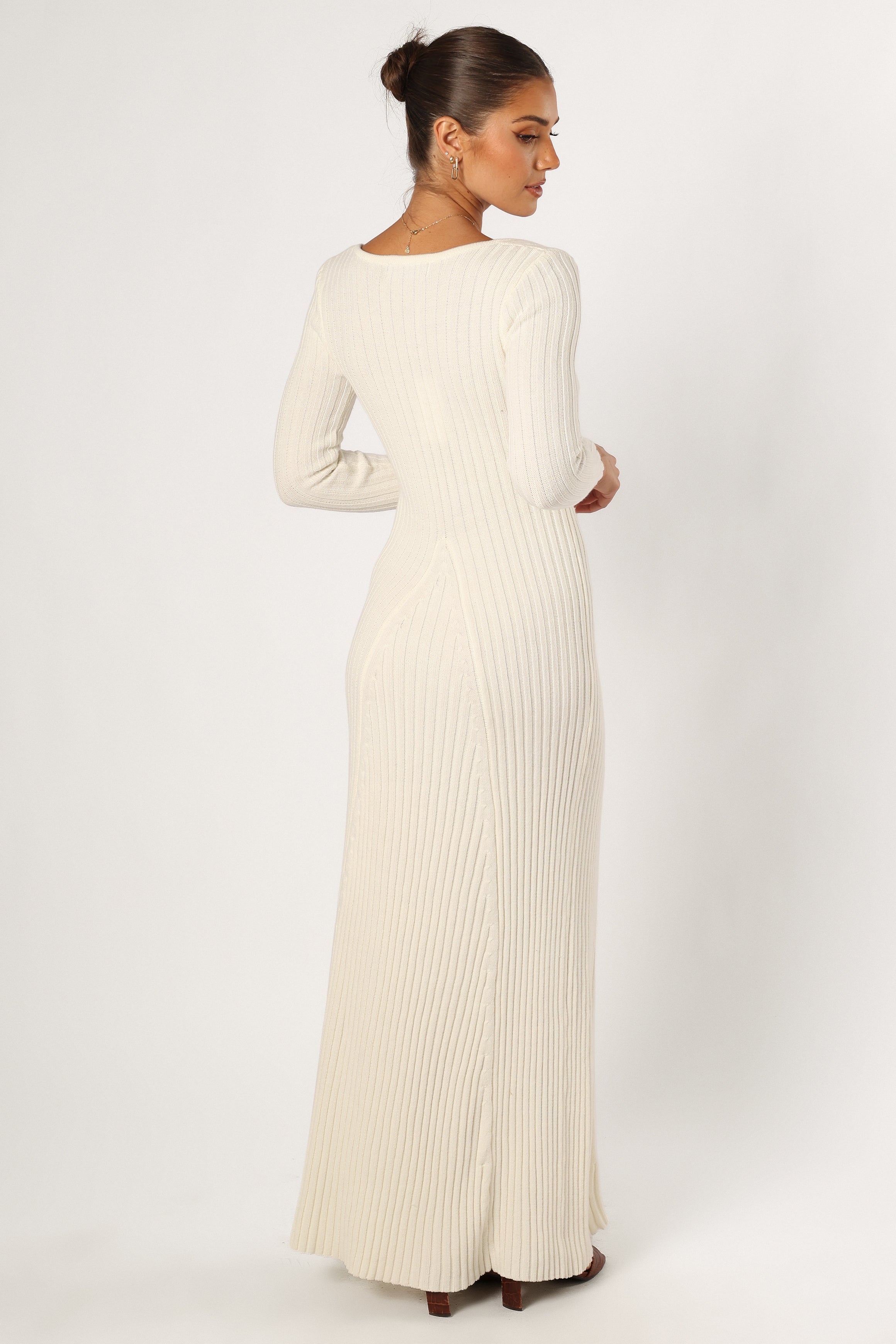 DRESSES @Luisa Longsleeve Knit Dress - Cream