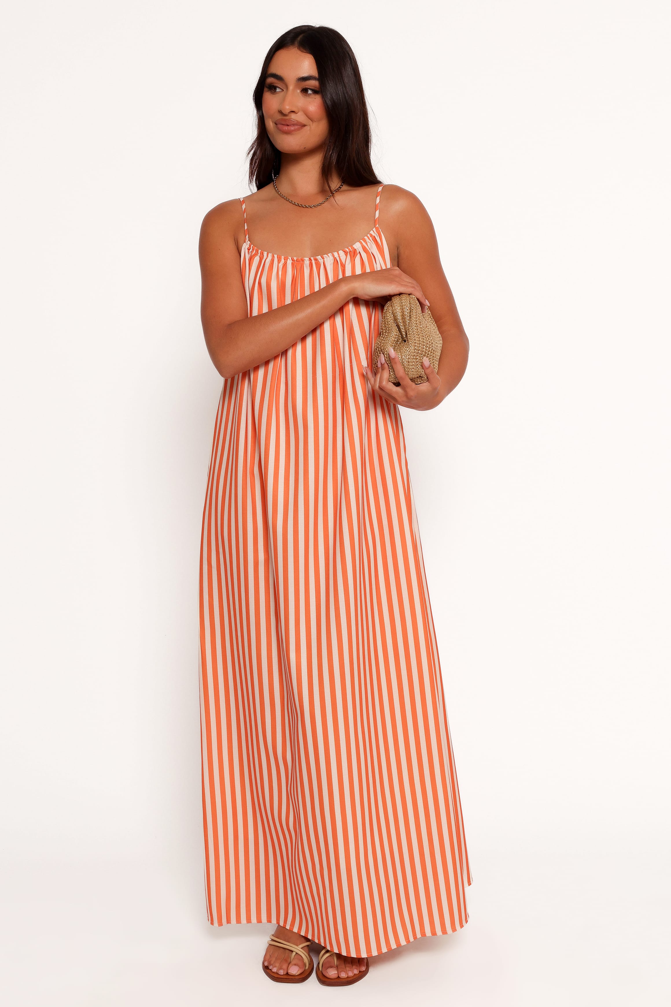 DRESSES Lumina Maxi Dress - Orange Beige Stripe