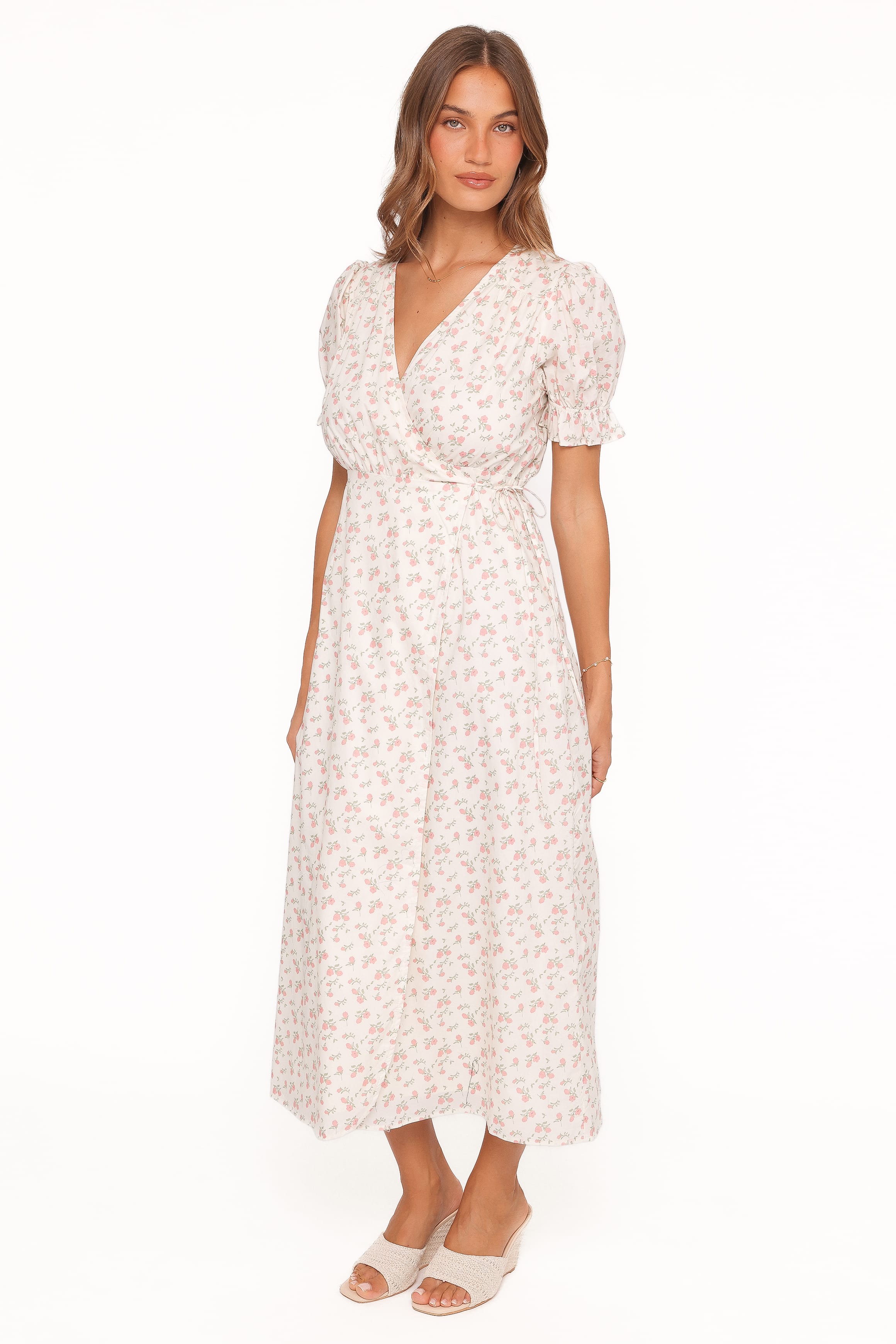 DRESSES Mabella Midi Dress - Peach Ditsy Floral