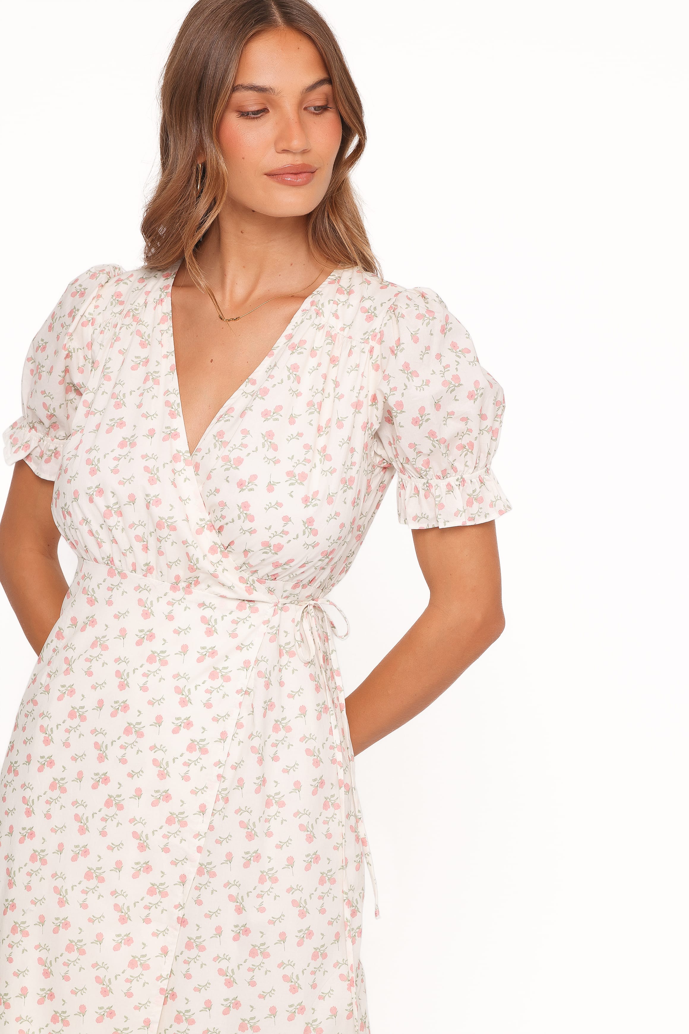 DRESSES Mabella Midi Dress - Peach Ditsy Floral