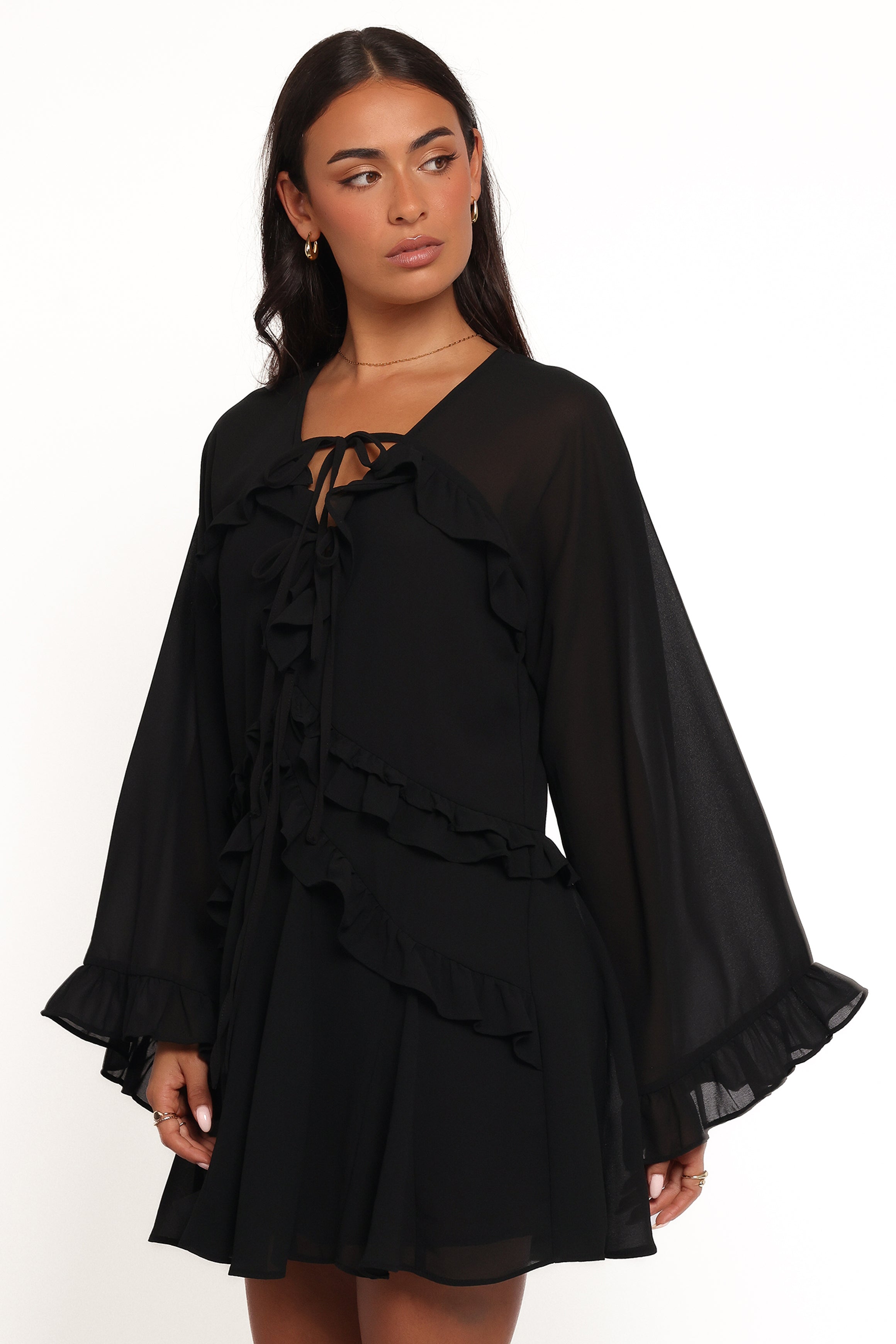 DRESSES Magnolia Long Sleeve Mini Dress - Black