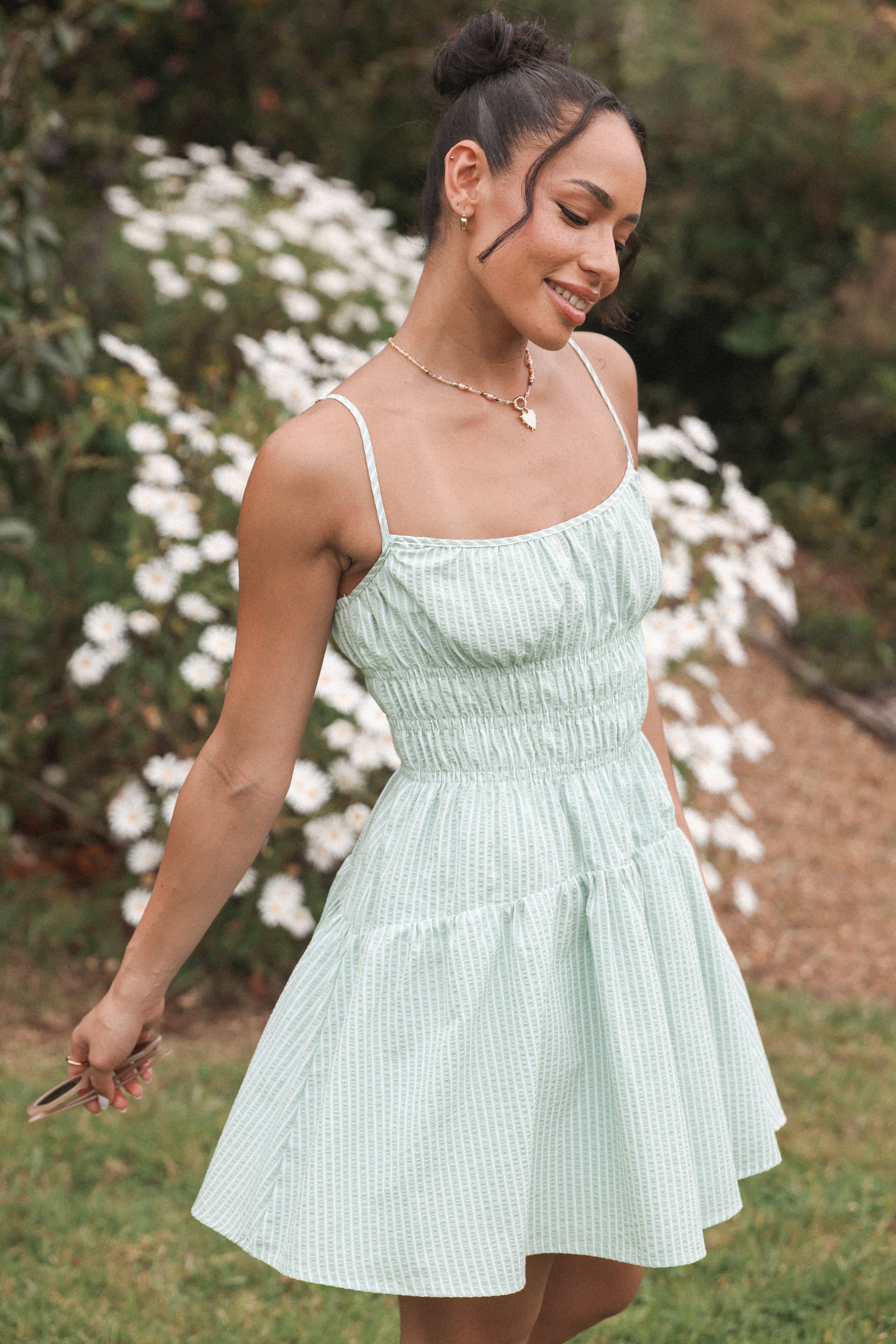 DRESSES Makayla Mini Dress - Green Stripe