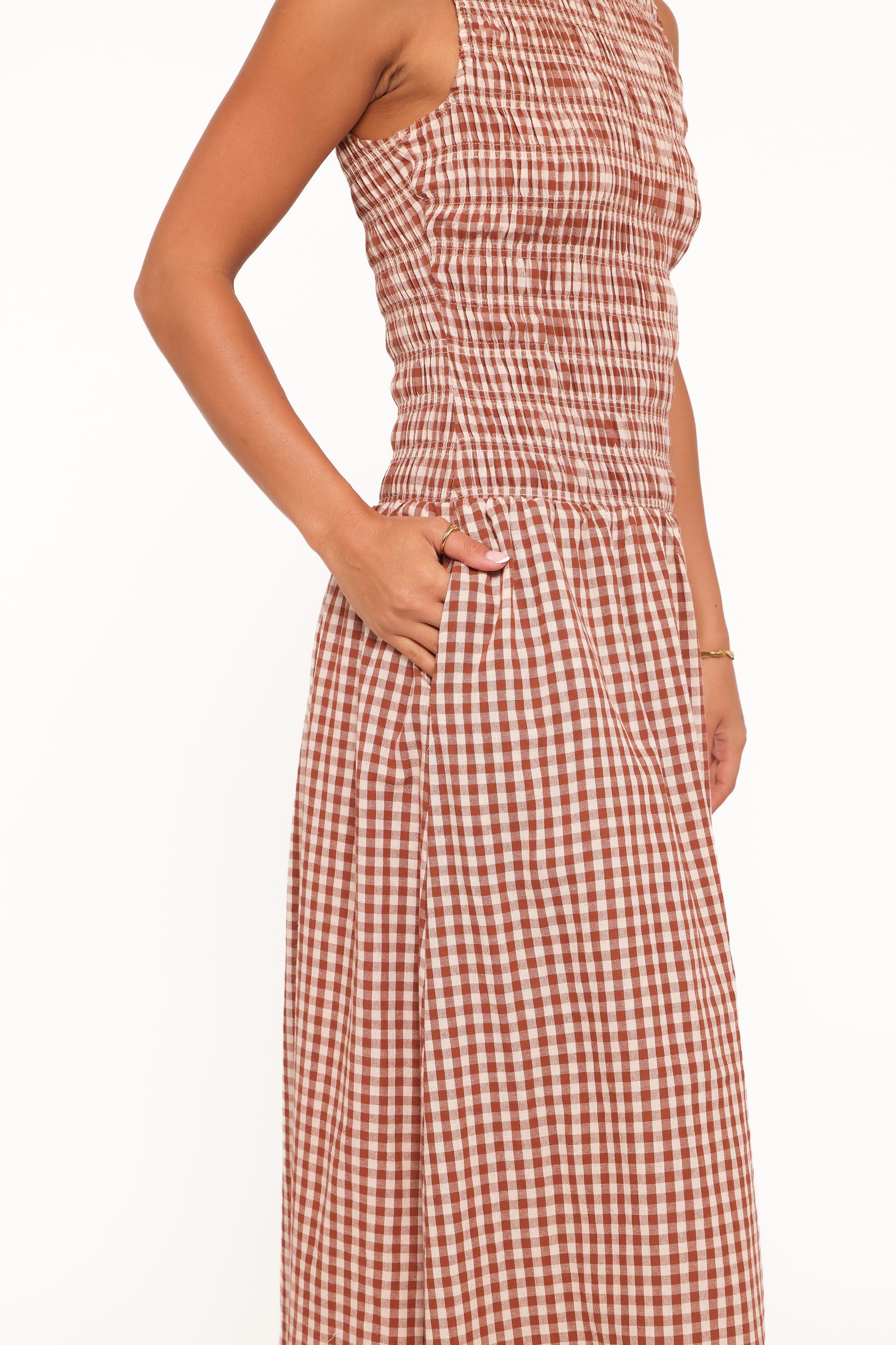 DRESSES Maleny Maxi Dress - Brown Gingham