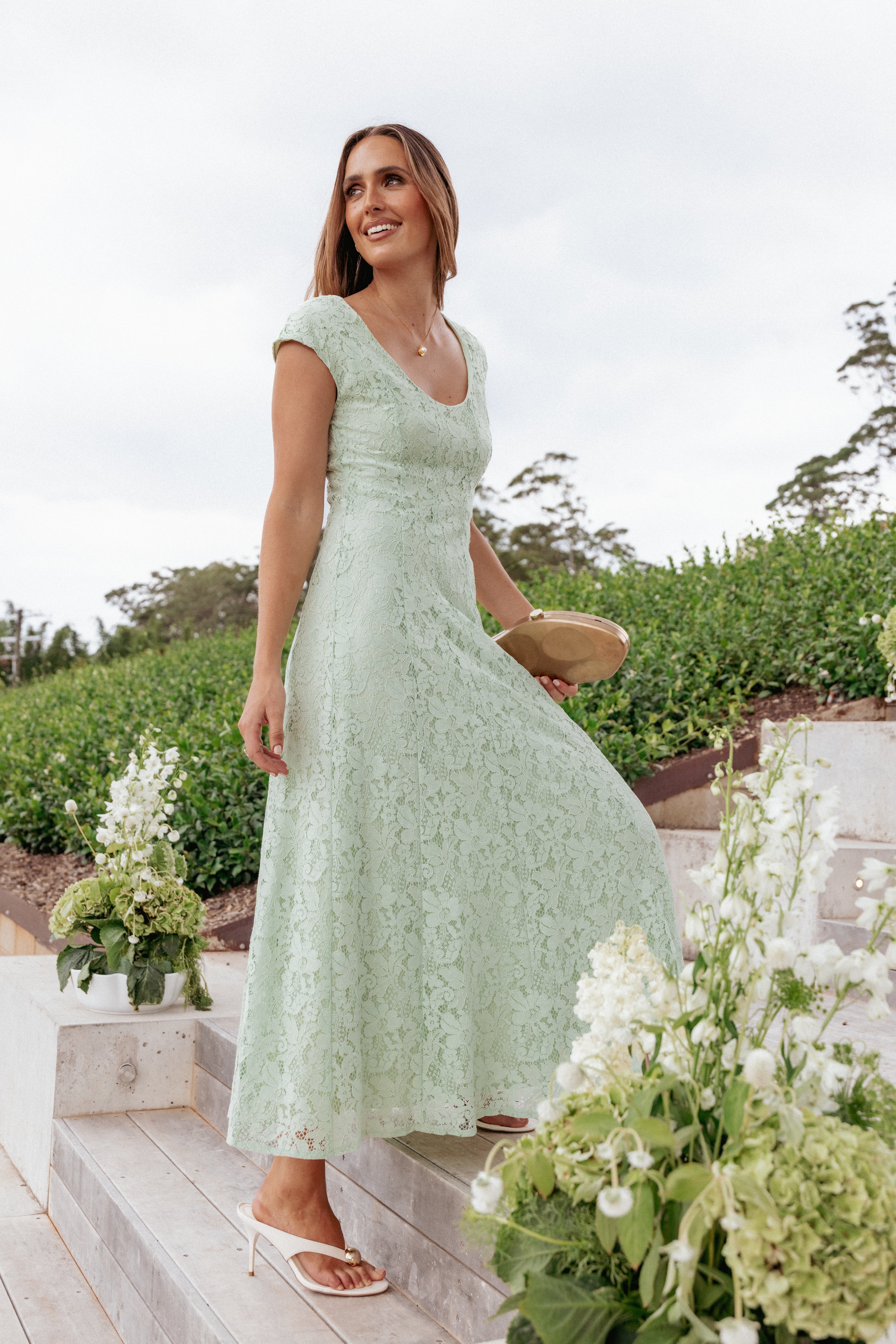 DRESSES Mapleton Maxi Dress - Sage Green Lace