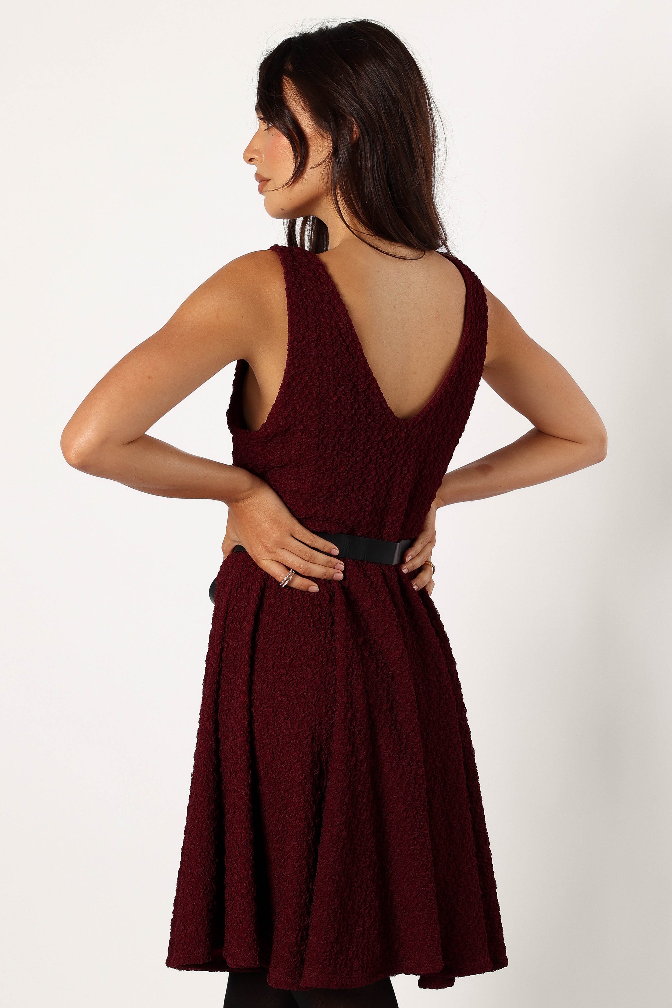 DRESSES @Margaret Mini Dress - Burgundy