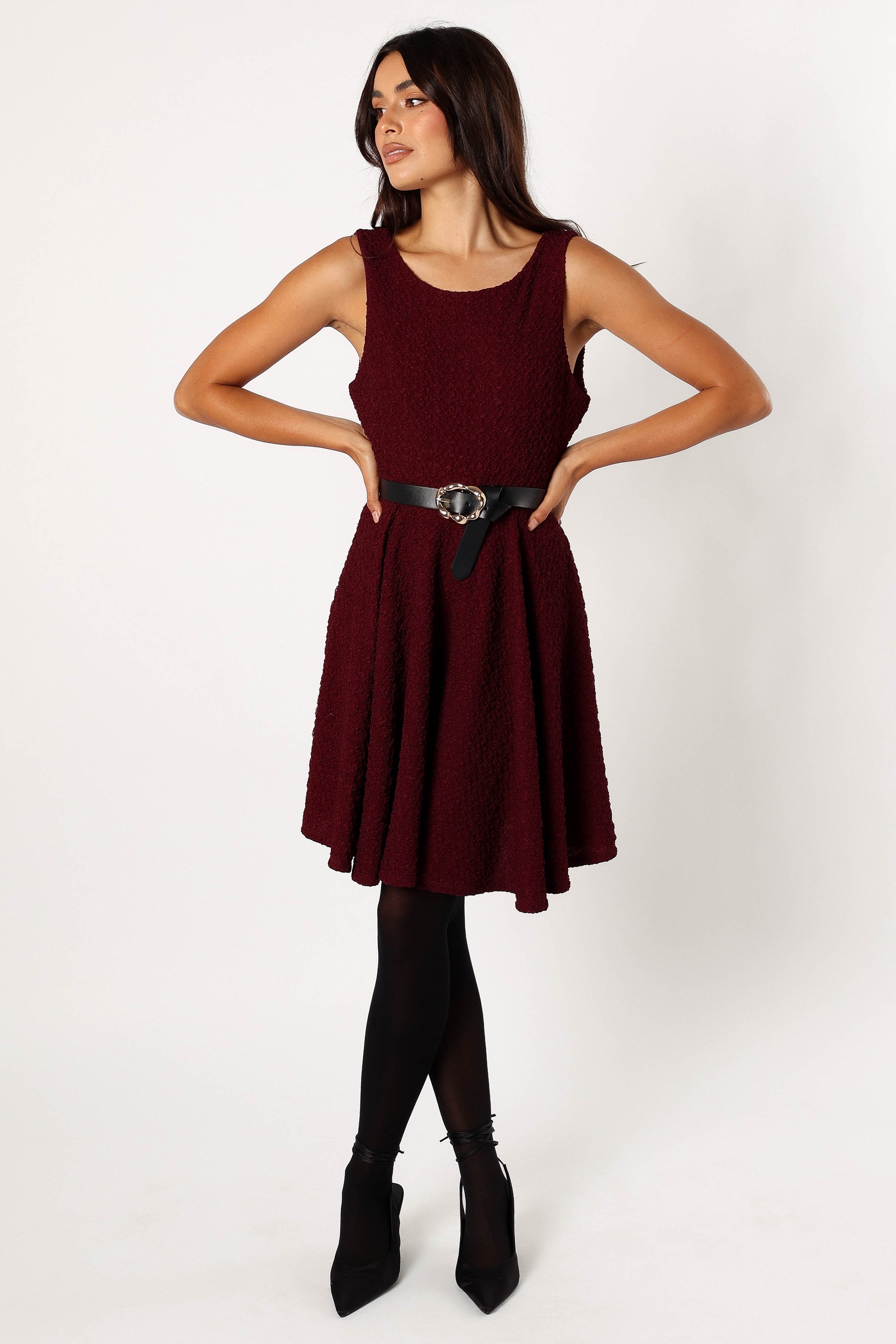 DRESSES @Margaret Mini Dress - Burgundy