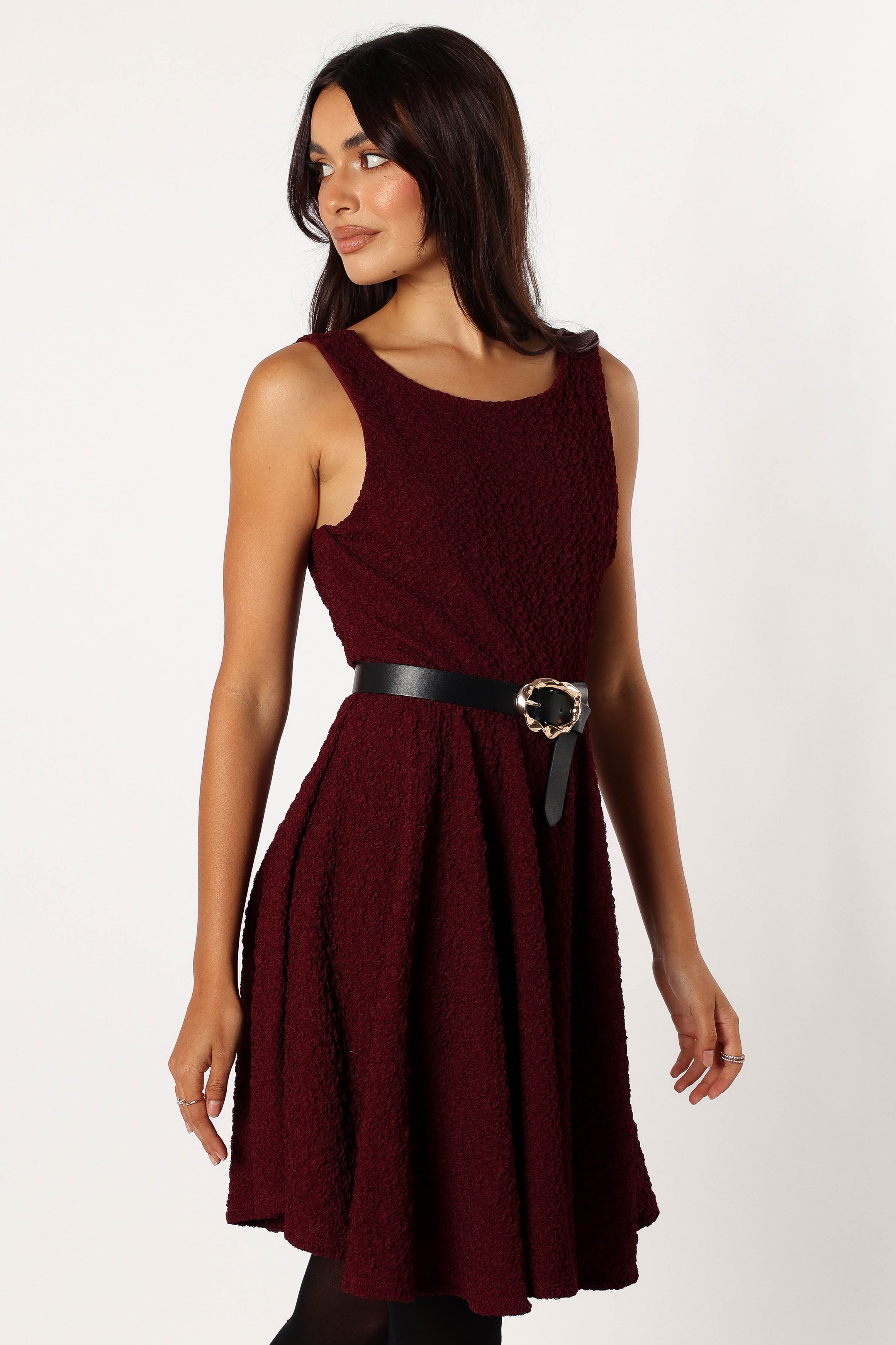 DRESSES @Margaret Mini Dress - Burgundy