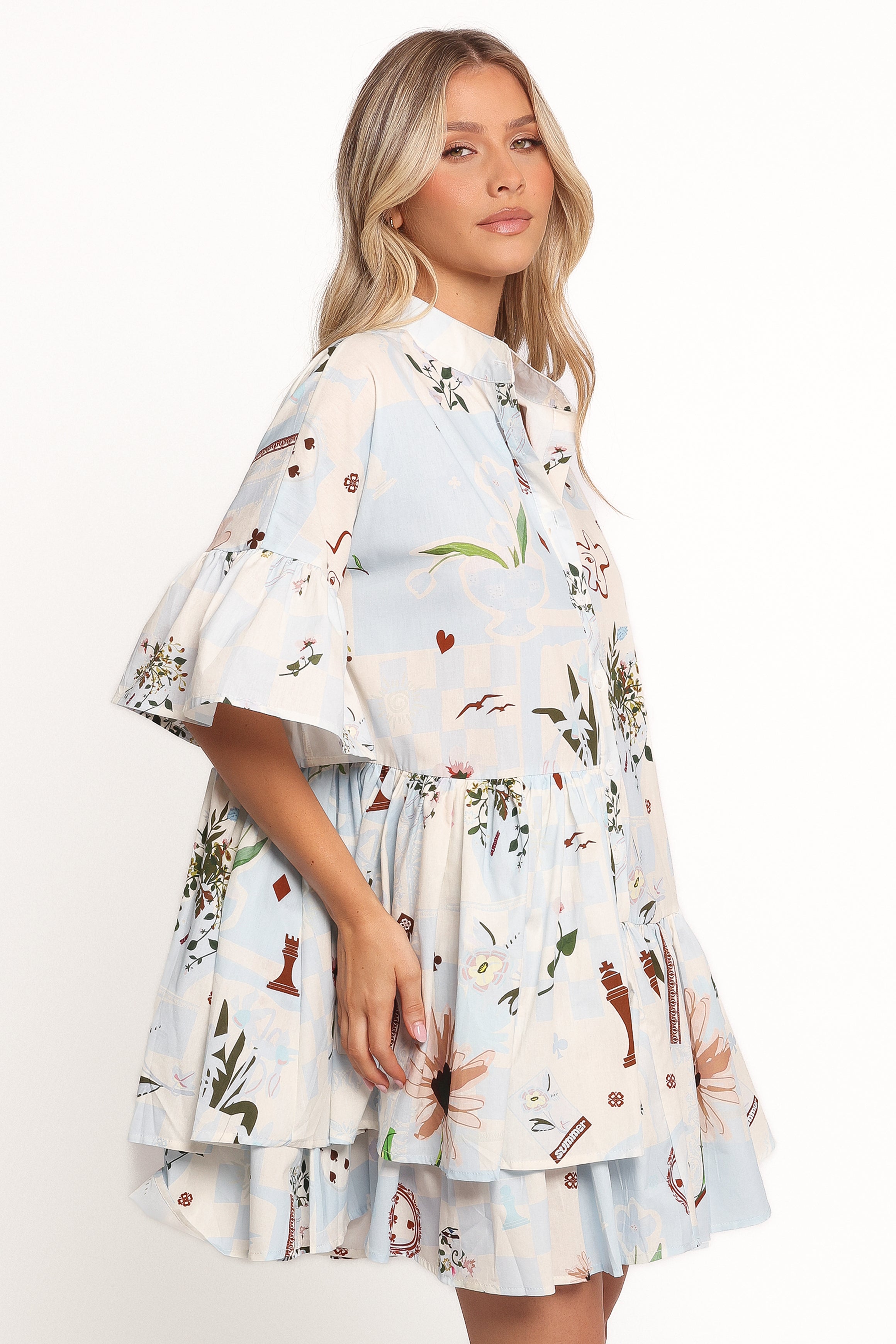 DRESSES Marguerite Mini Dress - Blue Floral