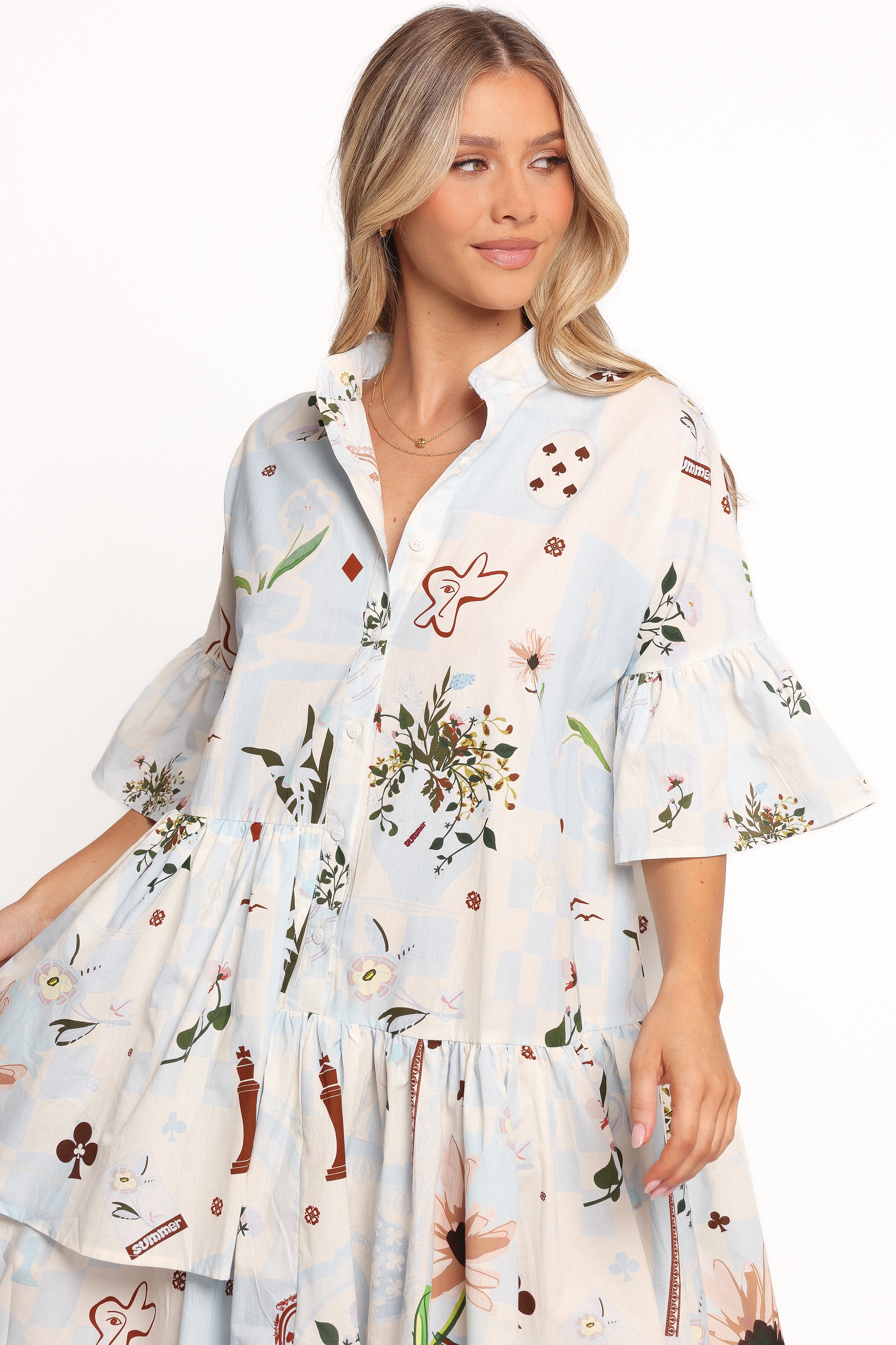 DRESSES Marguerite Mini Dress - Blue Floral