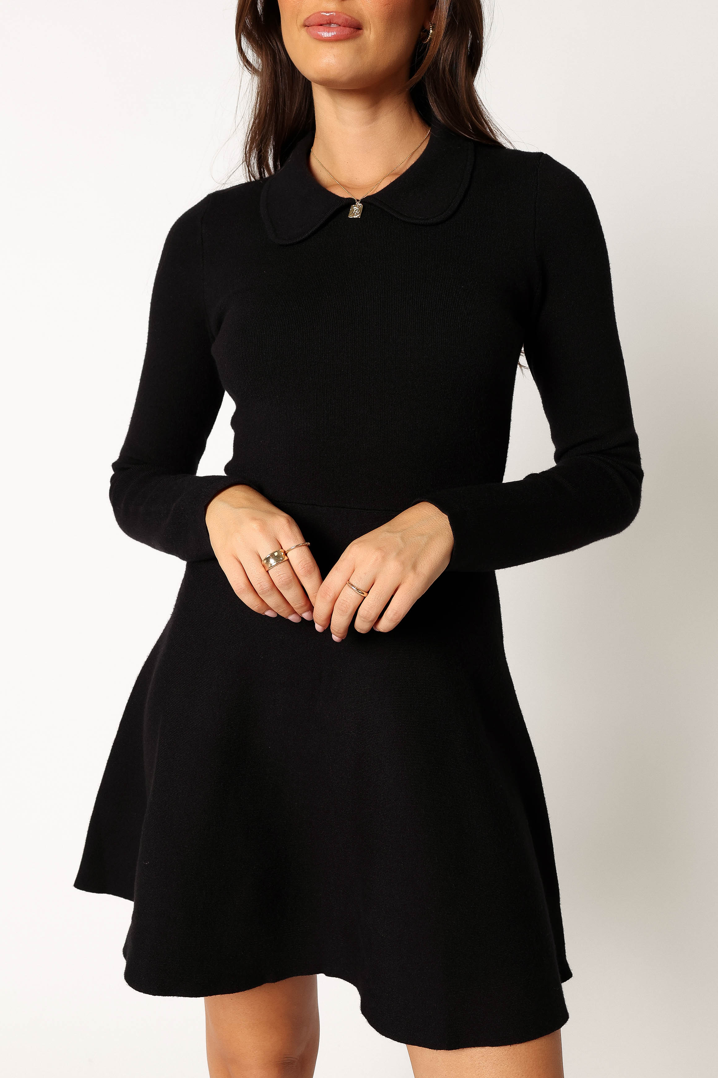 DRESSES @Marianne Longsleeve Mini Dress - Black