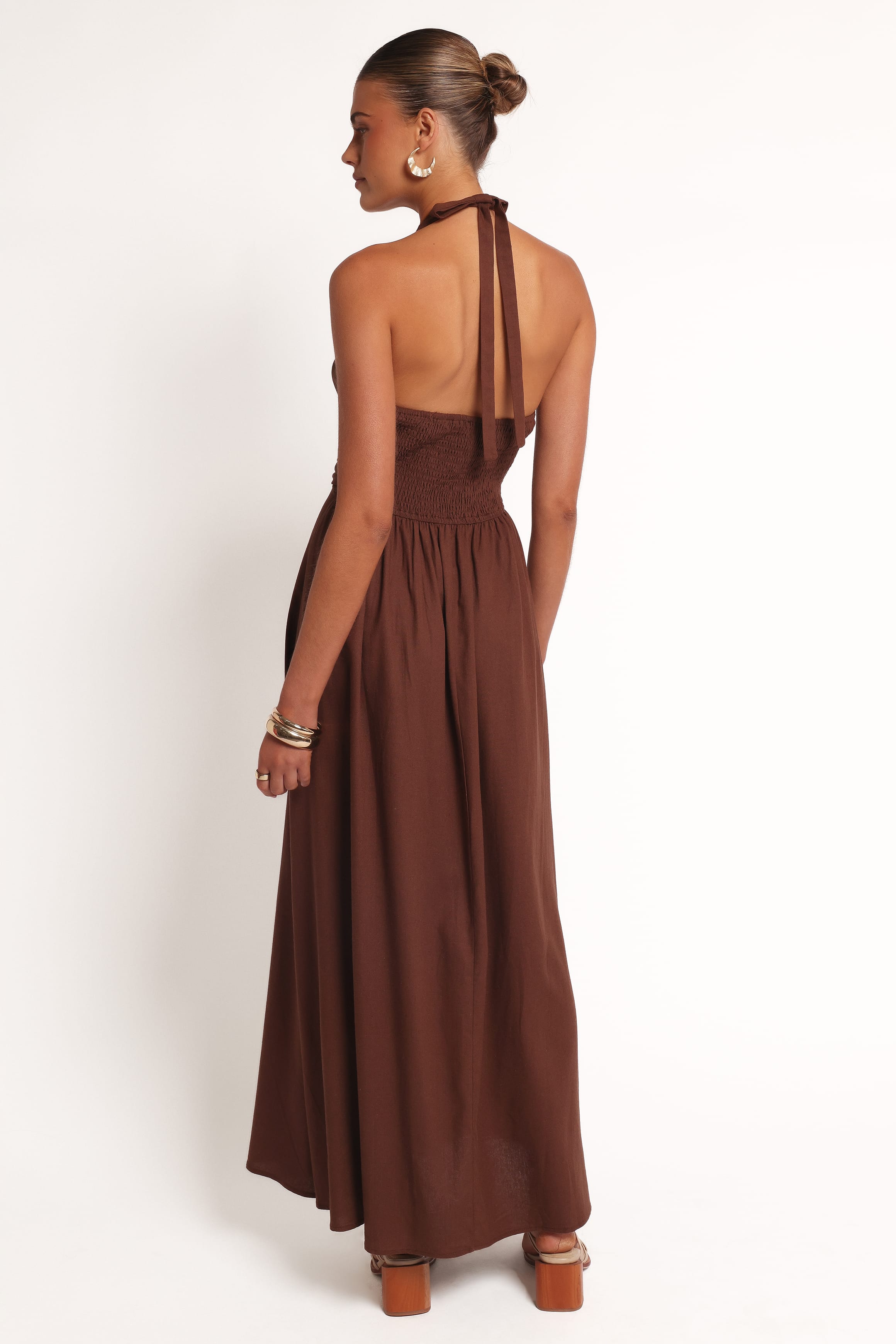DRESSES Marie Halterneck Maxi Dress - Chocolate