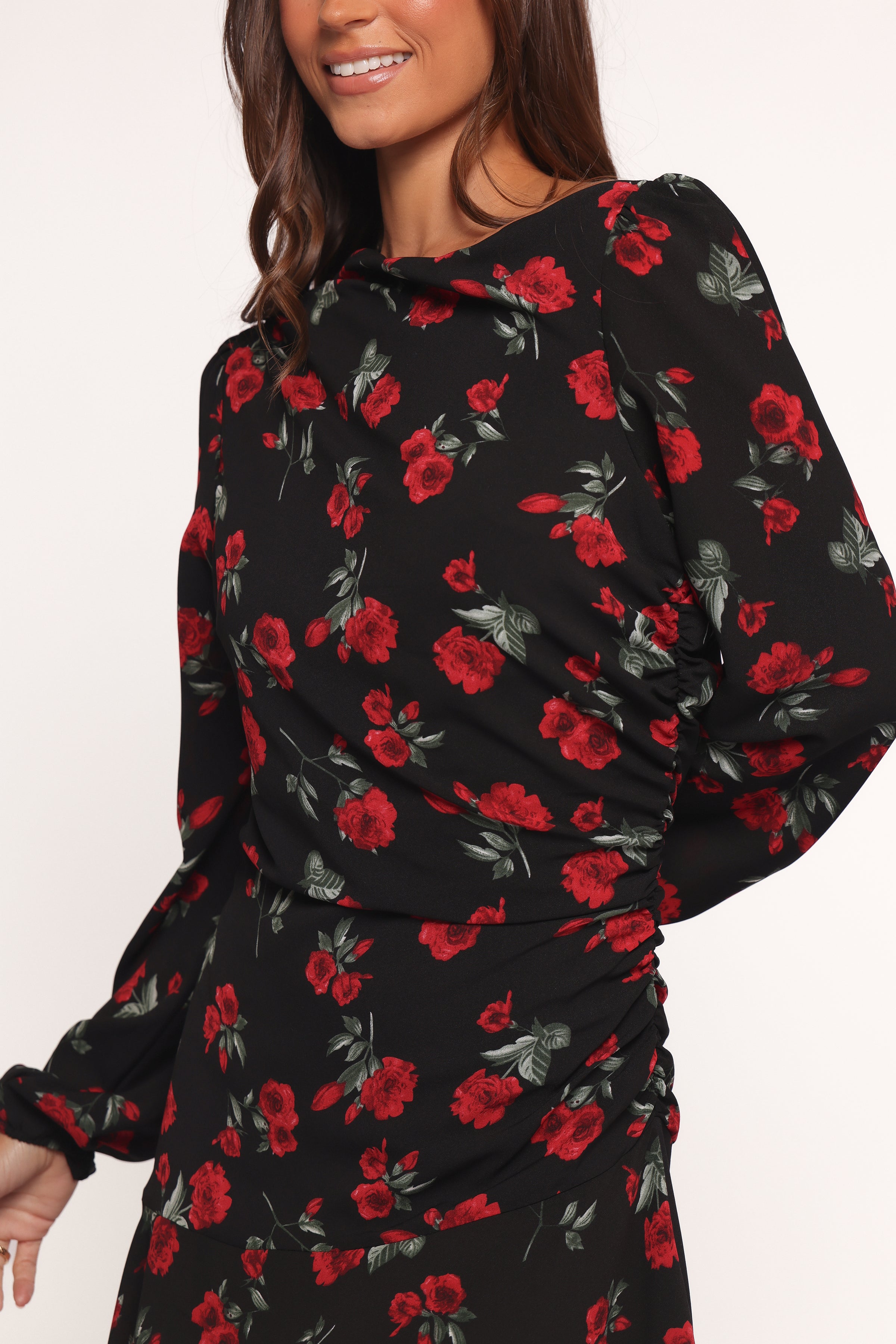 DRESSES Mariska Long Sleeve Mini Dress - Rose Print