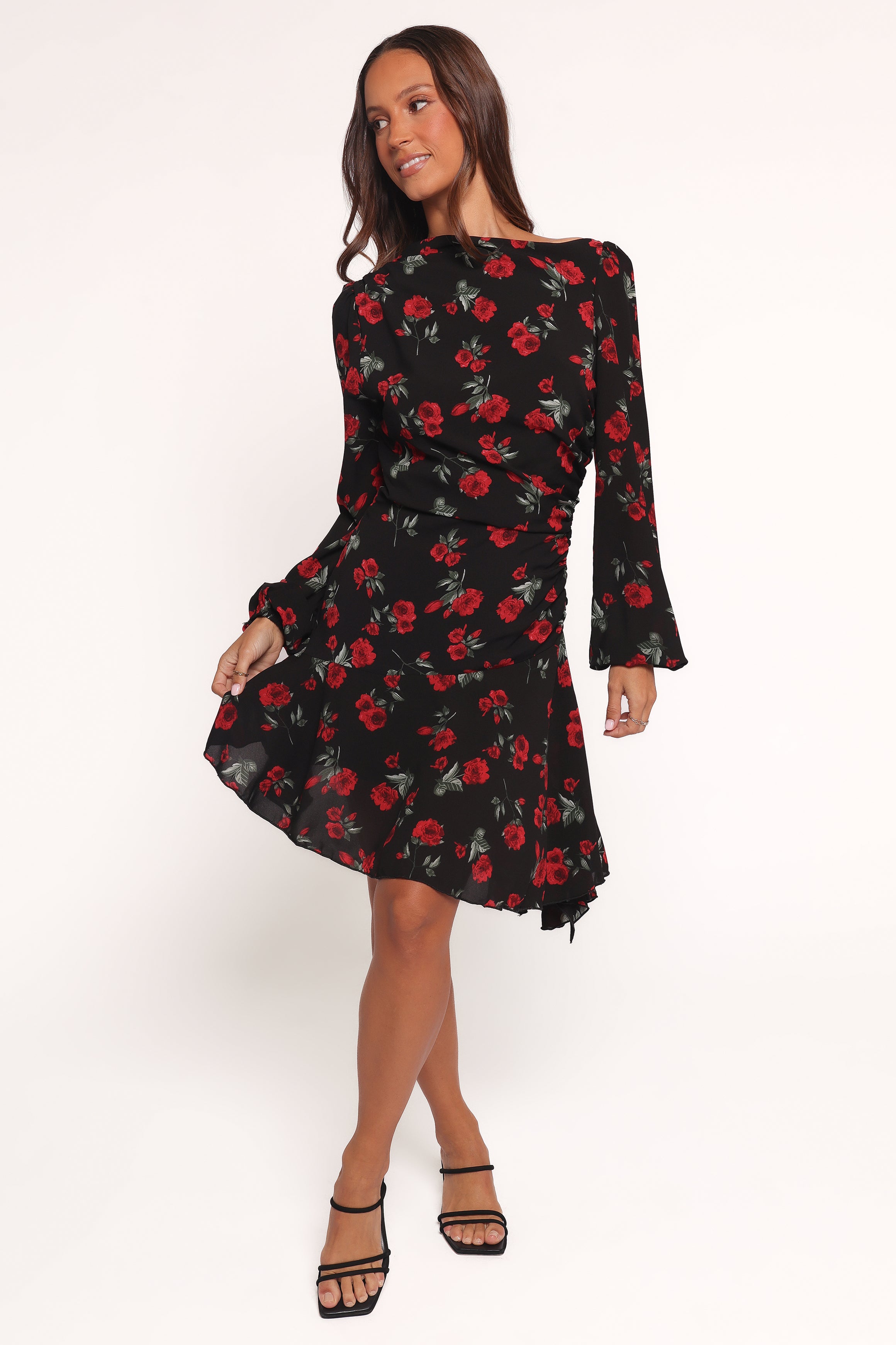 DRESSES Mariska Long Sleeve Mini Dress - Rose Print