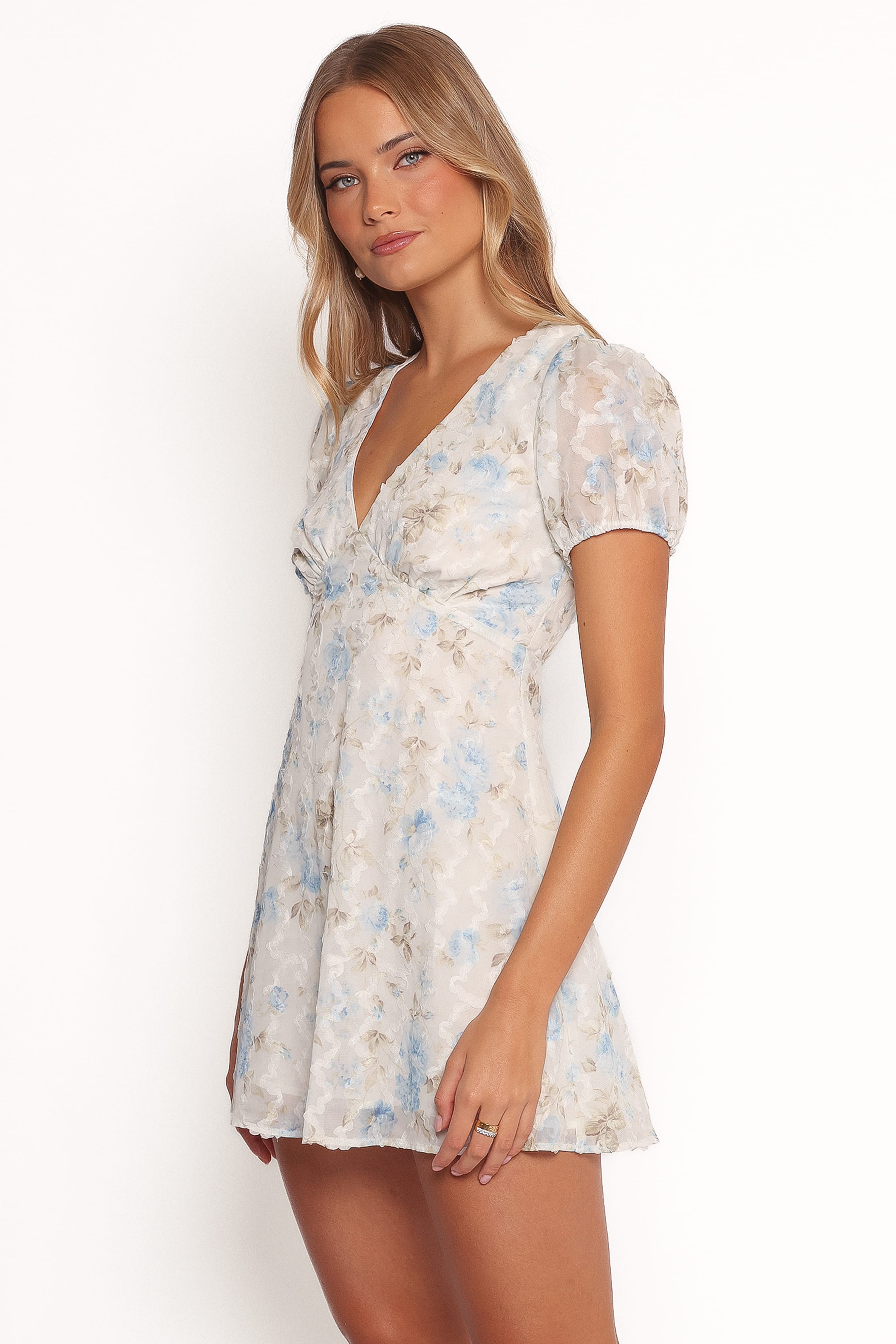 DRESSES Marisol Mini Dress - Cream Blue Floral