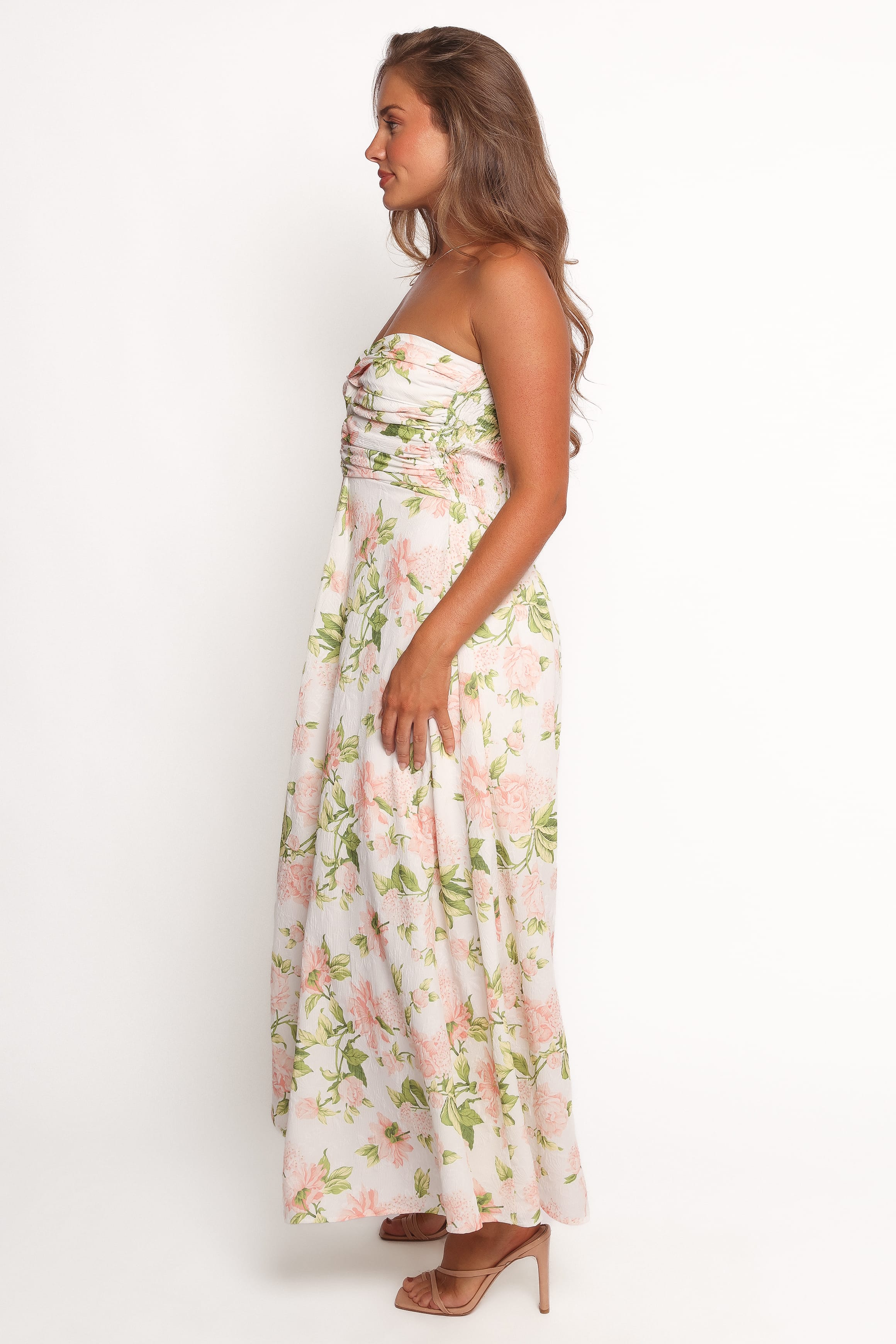 DRESSES Marta Strapless Midi Dress - Pink Floral
