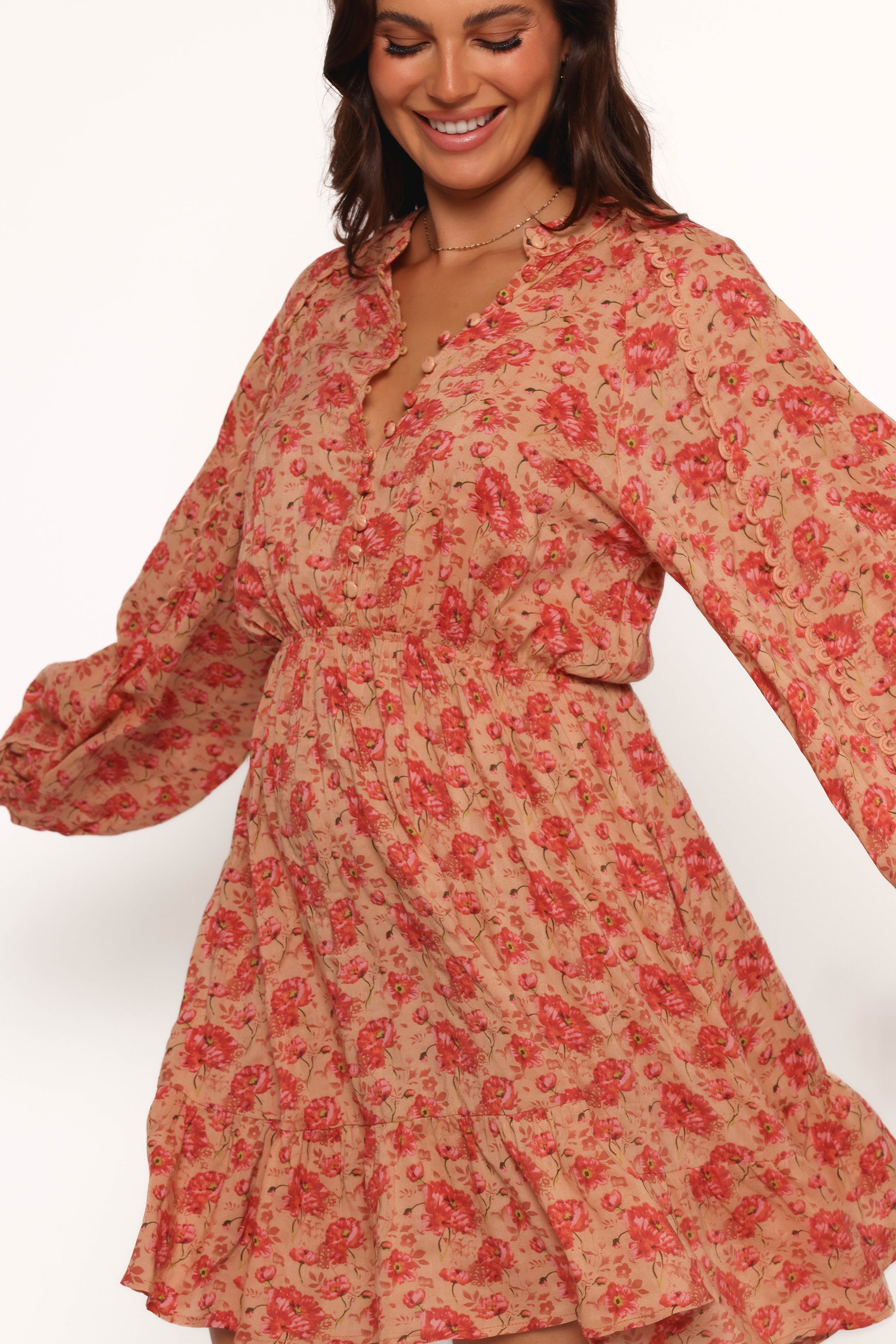 DRESSES Marti Mini Dress - Tan Floral