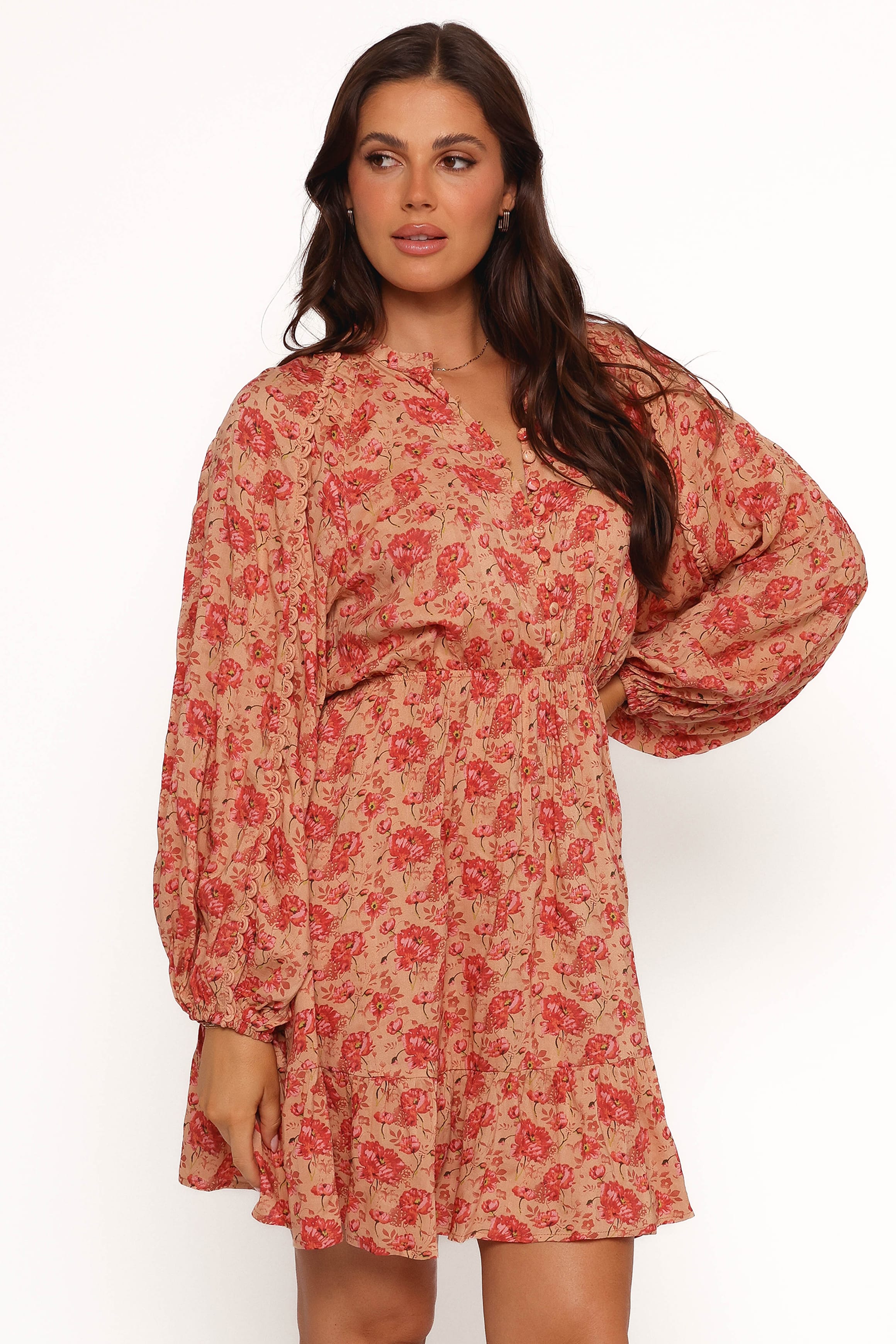 DRESSES Marti Mini Dress - Tan Floral