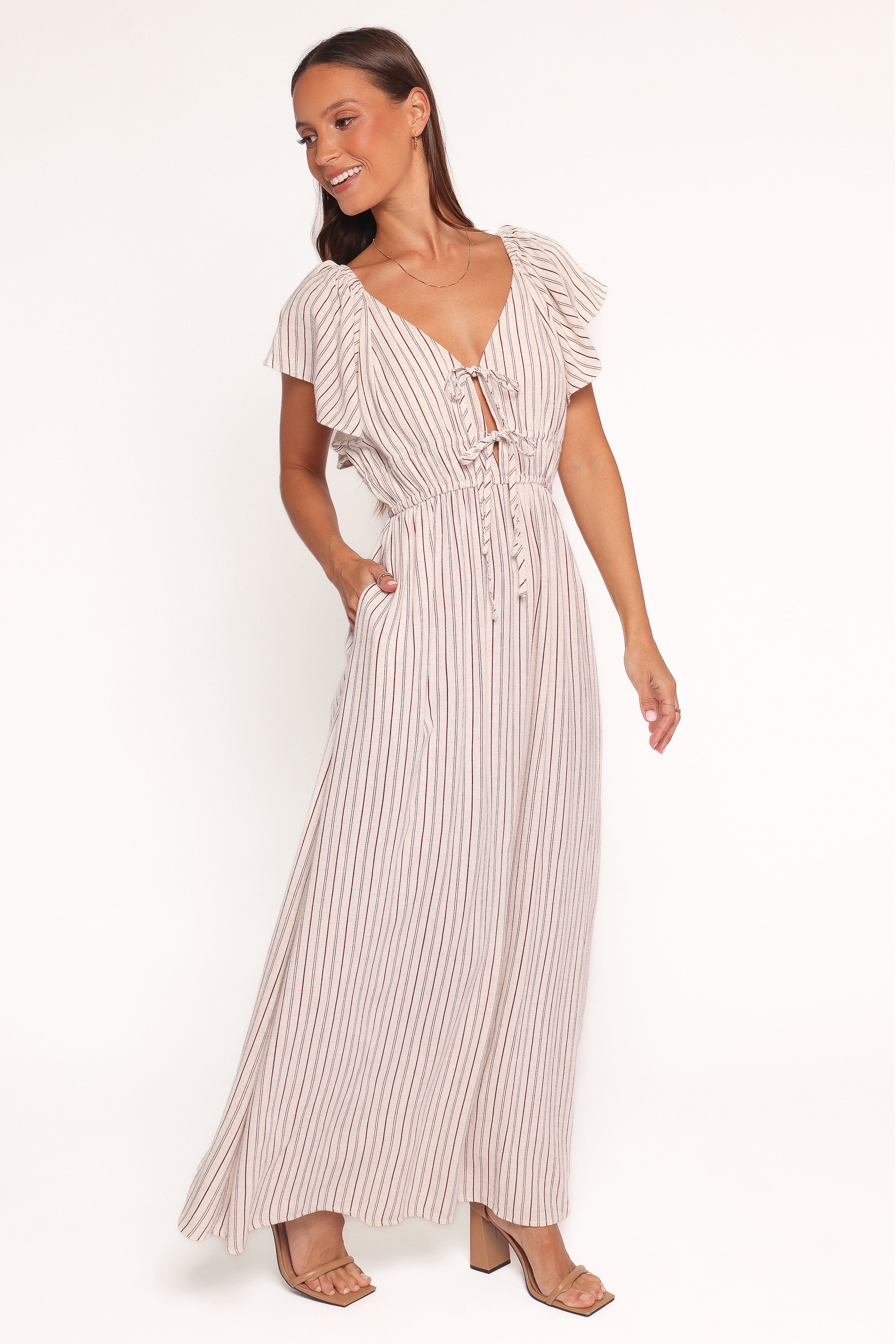 DRESSES Martin Maxi Dress - Cherry Red Stripe