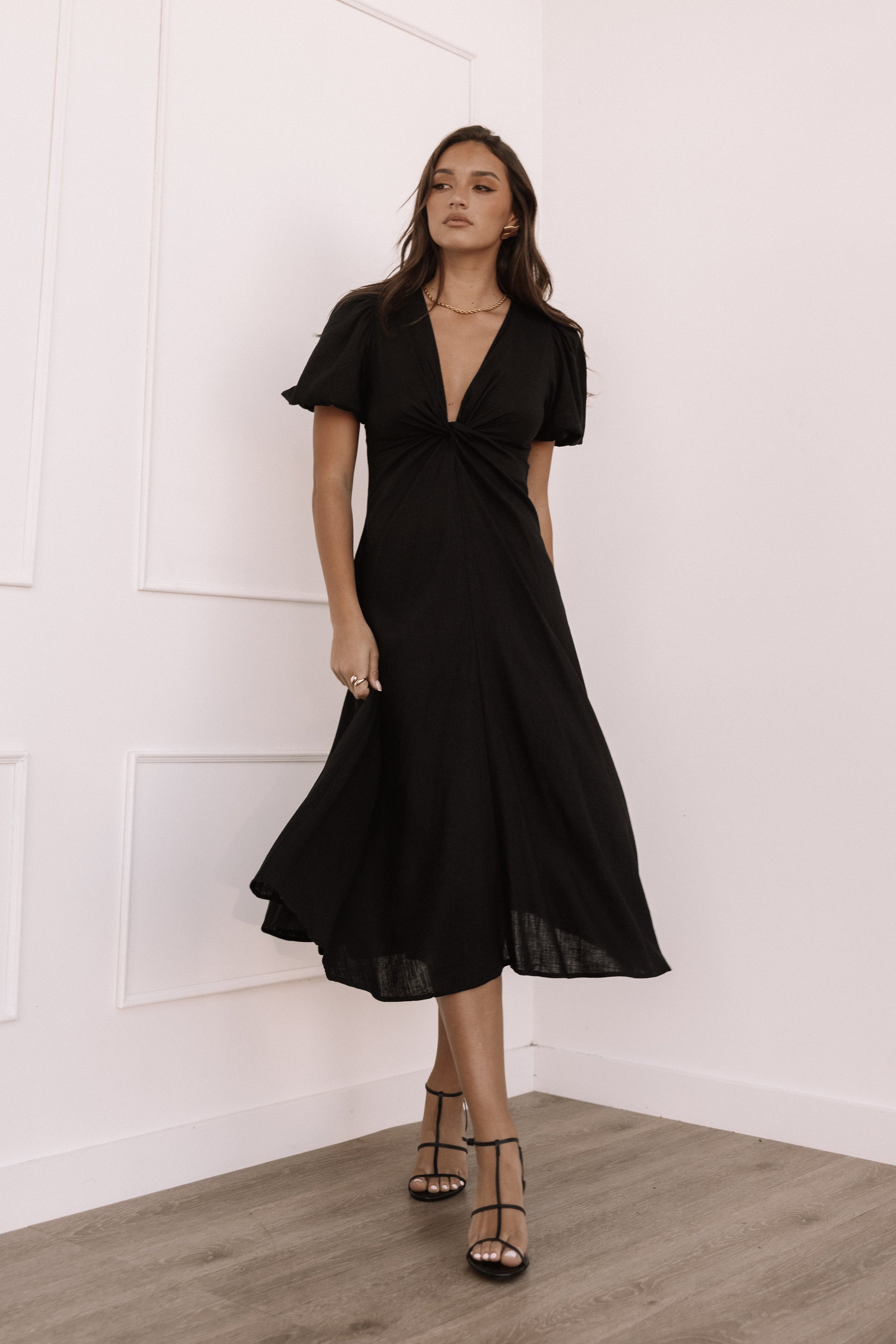 DRESSES @Matilda Maxi Dress - Black (Hold for Winter Essentials)