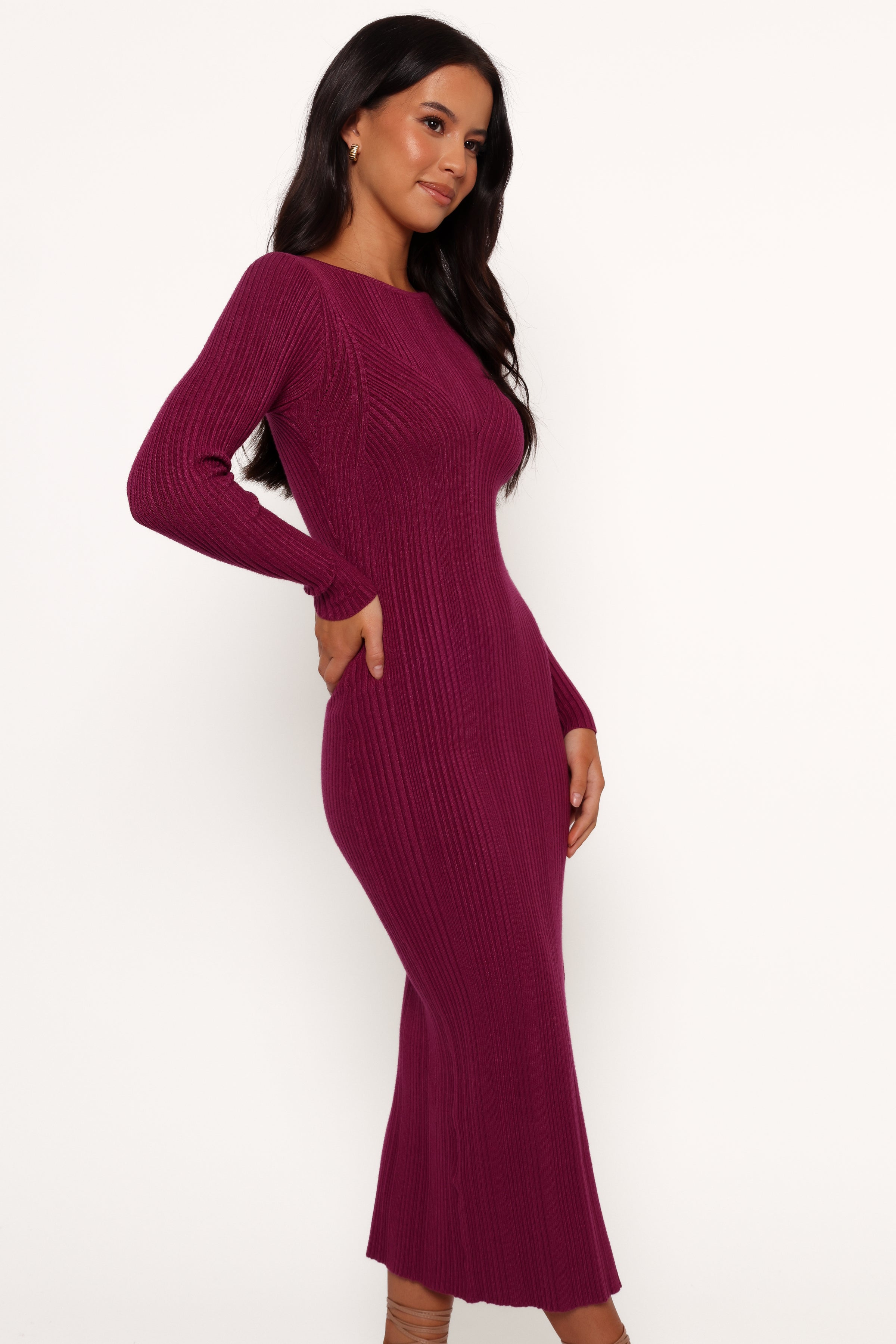 DRESSES Mattie Long Sleeve Maxi Dress - Plum