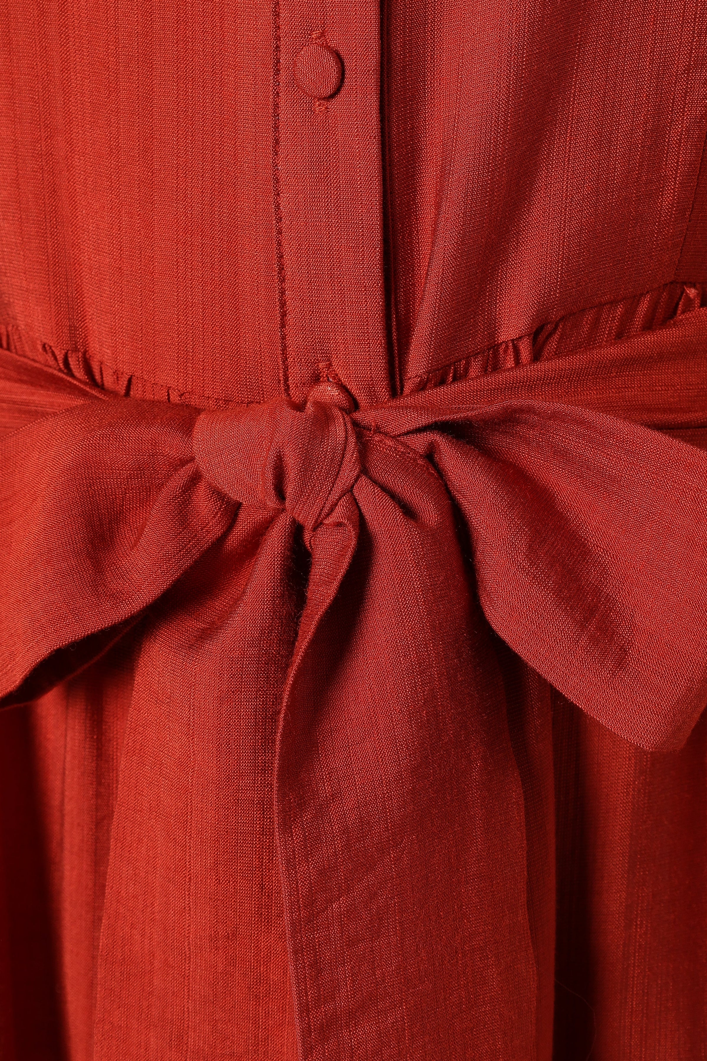 DRESSES @Mattie Long Sleeve Midi Dress - Rust