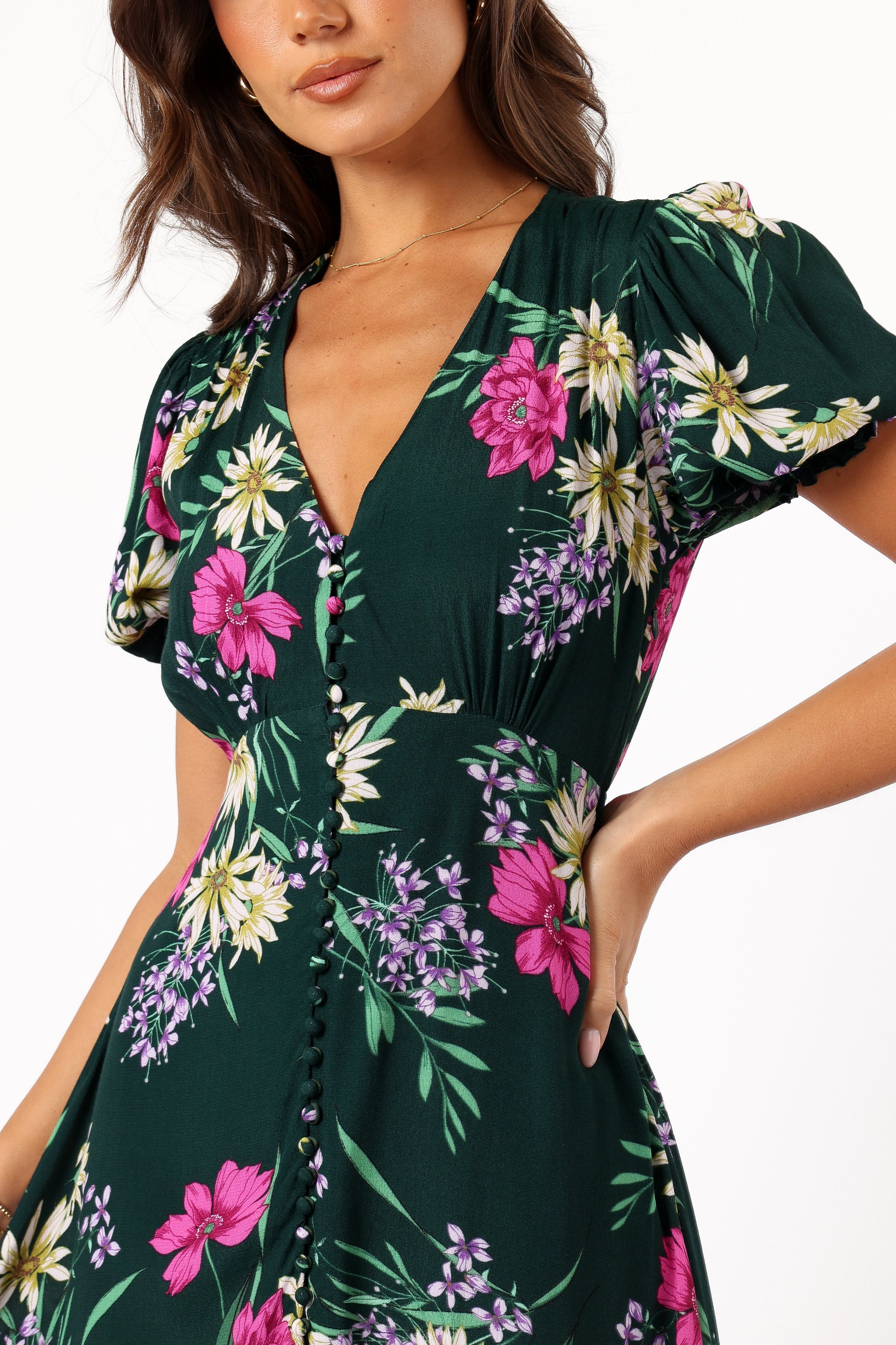 DRESSES @Mazie Floral Midi Dress - Eden Florals