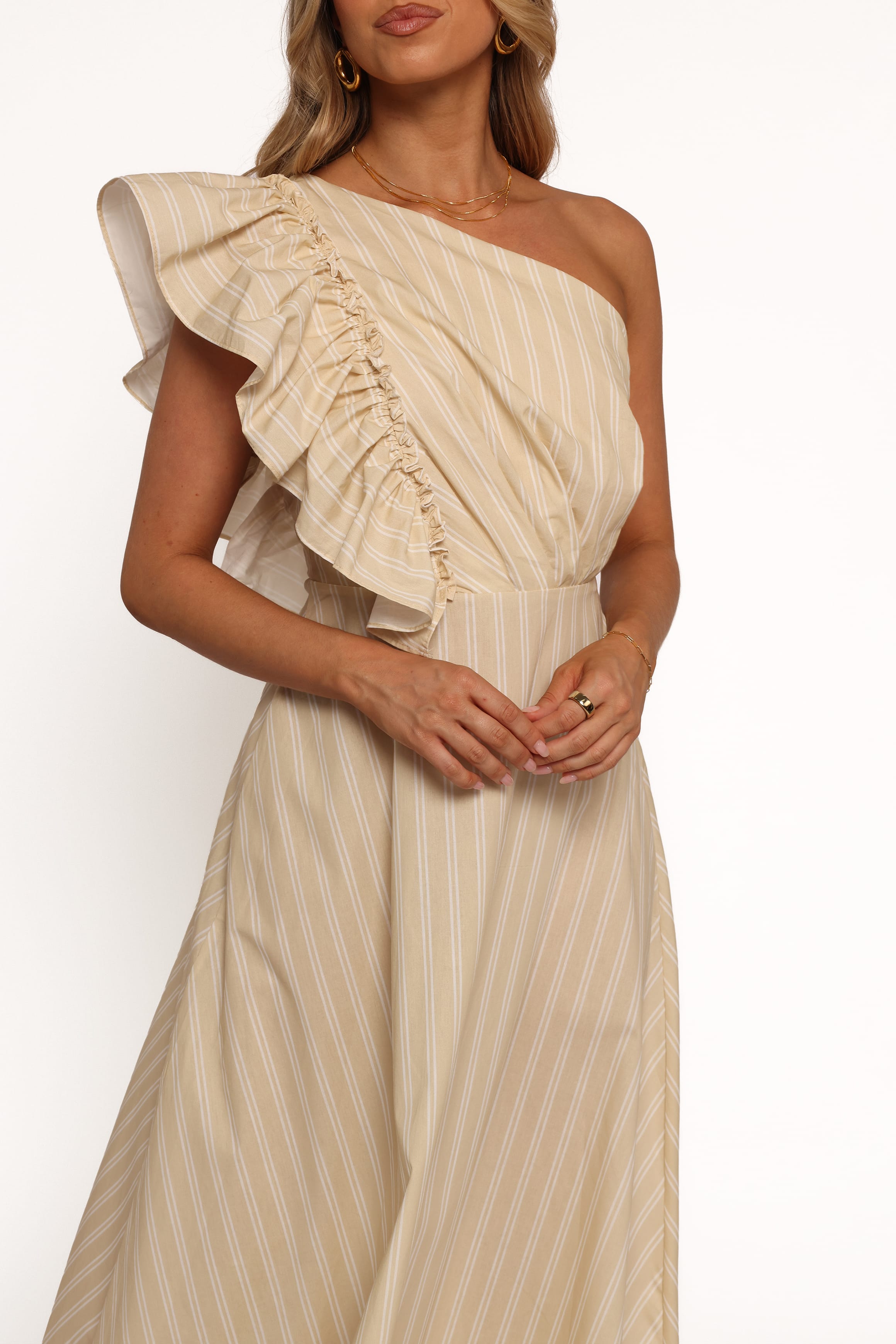 DRESSES Meggy Maxi Dress - Sand/White