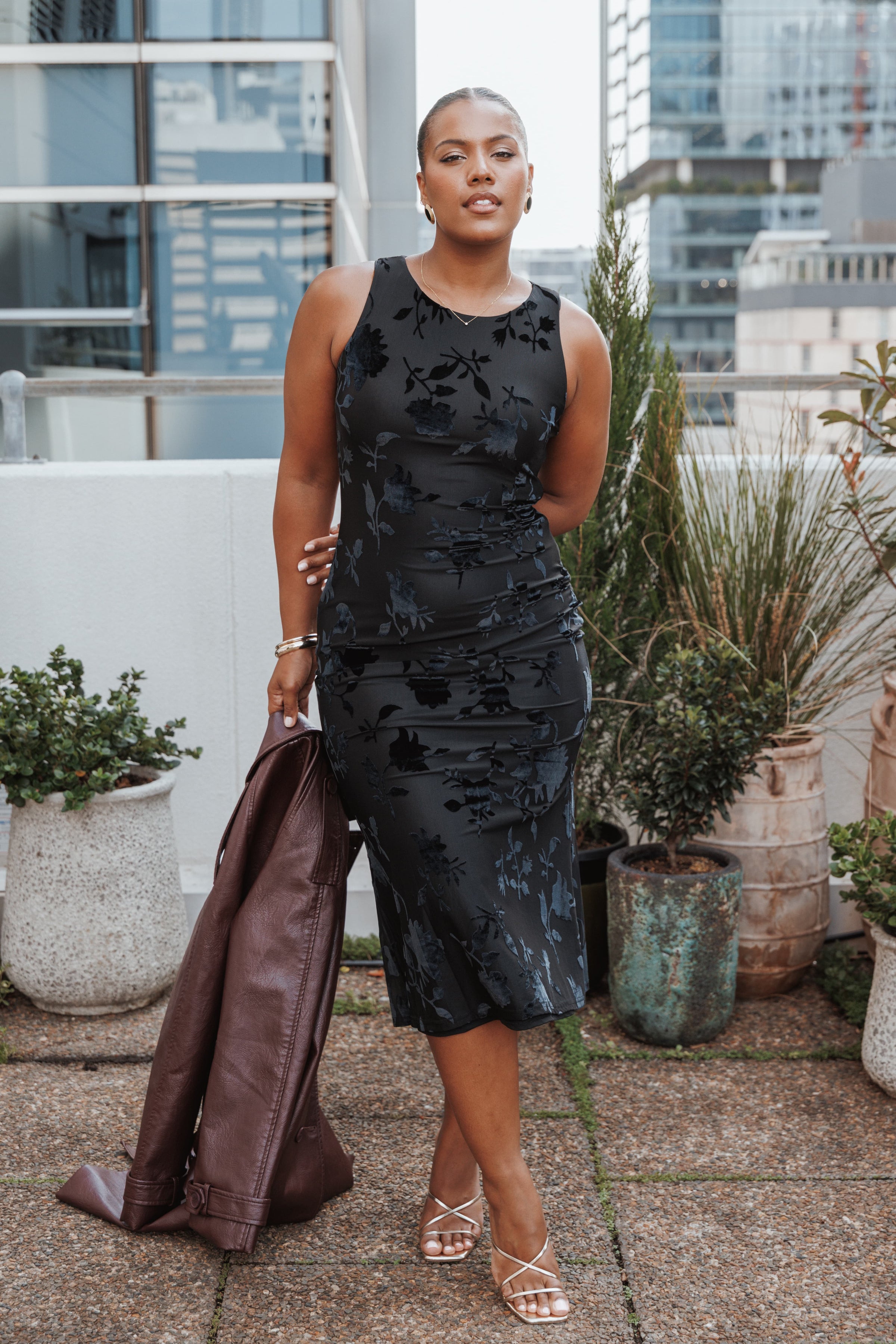 DRESSES Melinda Sleeveless Velvet Maxi - Black