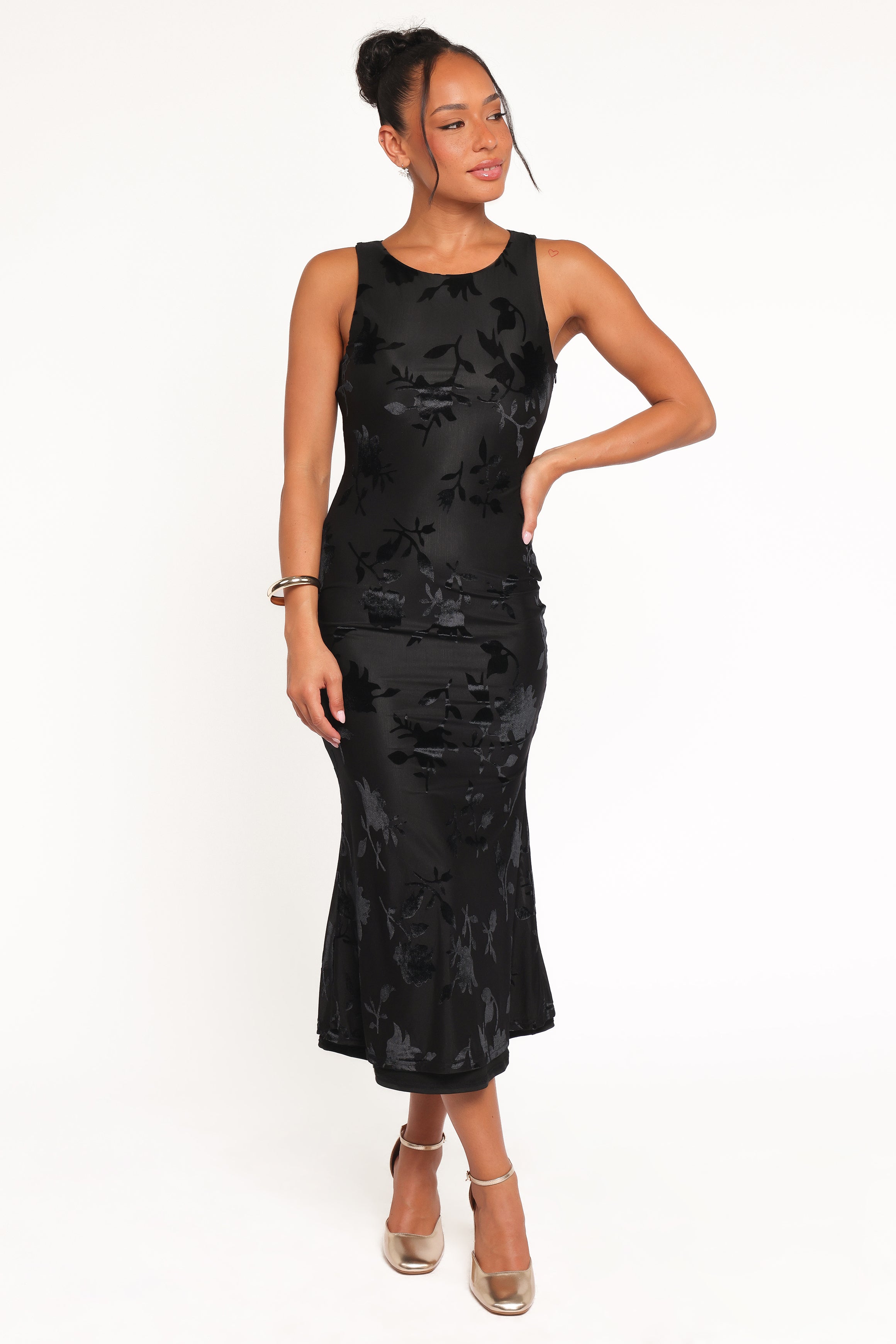 DRESSES Melinda Sleeveless Velvet Maxi - Black