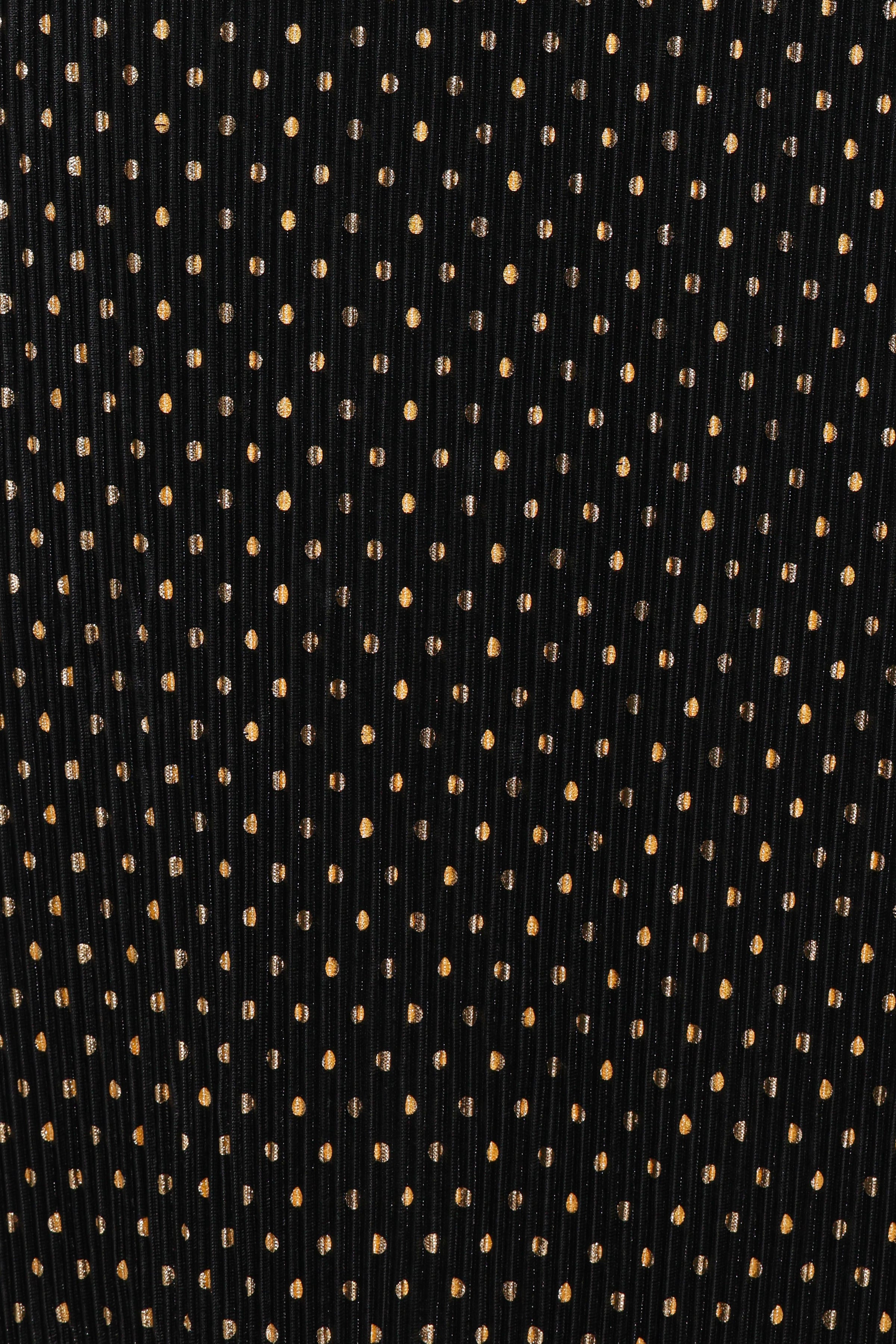 DRESSES Melody Plisse Halter Maxi Dress - Black/Gold Polka Dot