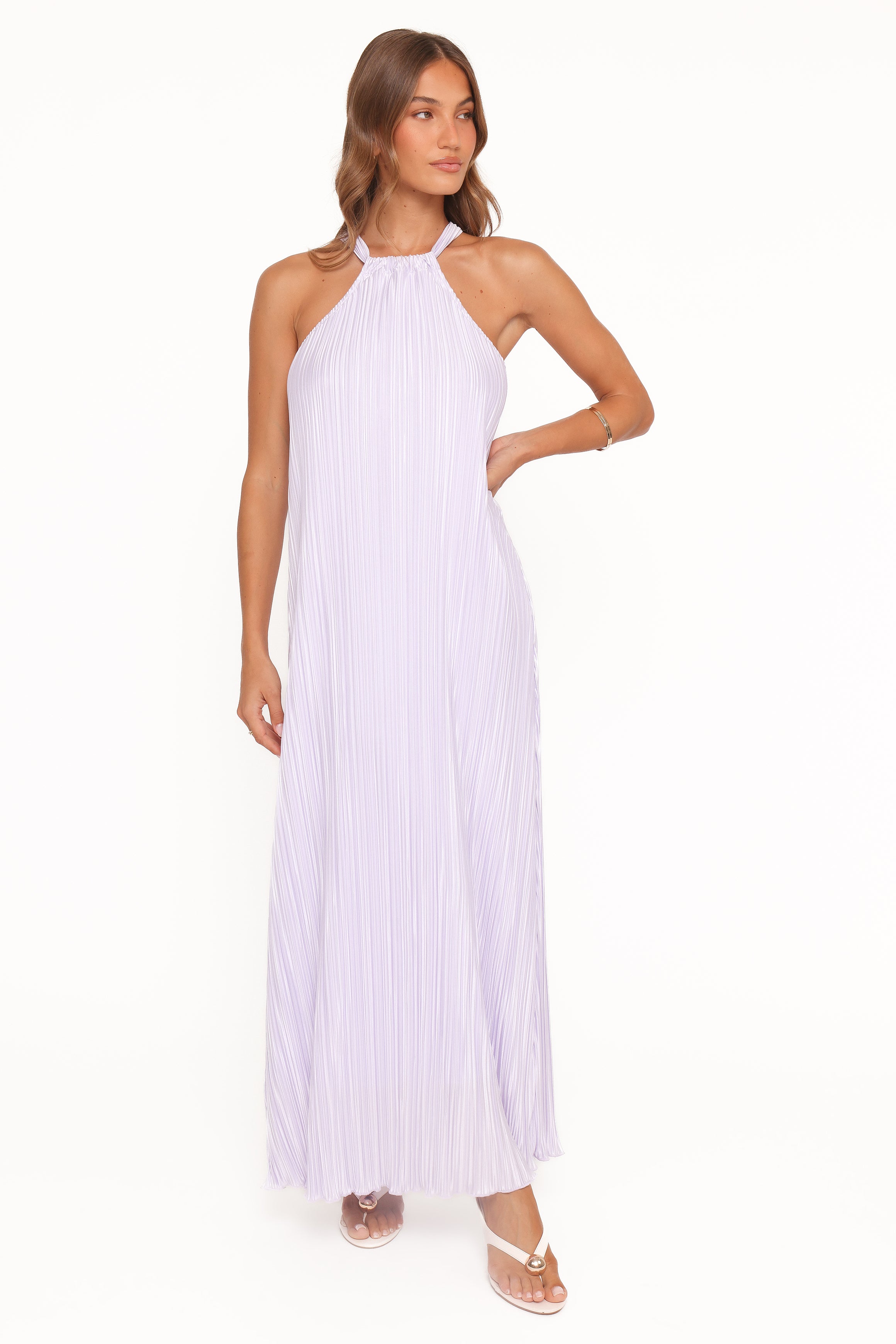 DRESSES Melody Plisse Halter Maxi Dress - Lavender