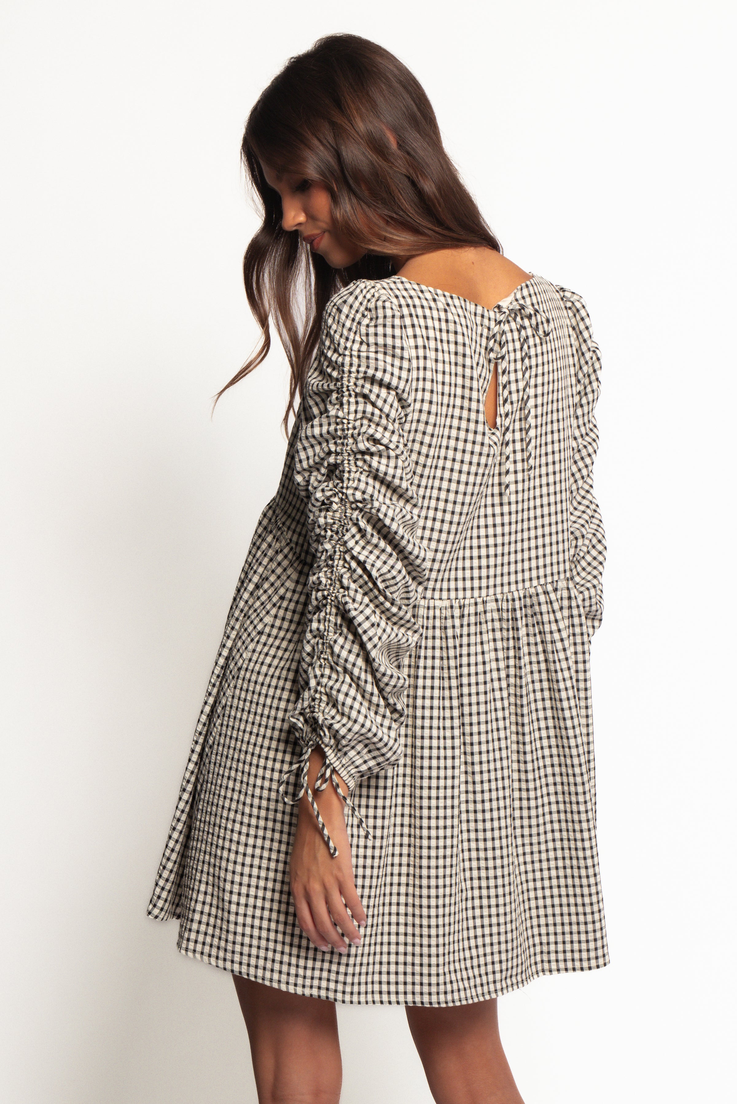 DRESSES Micaela Long Sleeve Mini Dress - Black Gingham