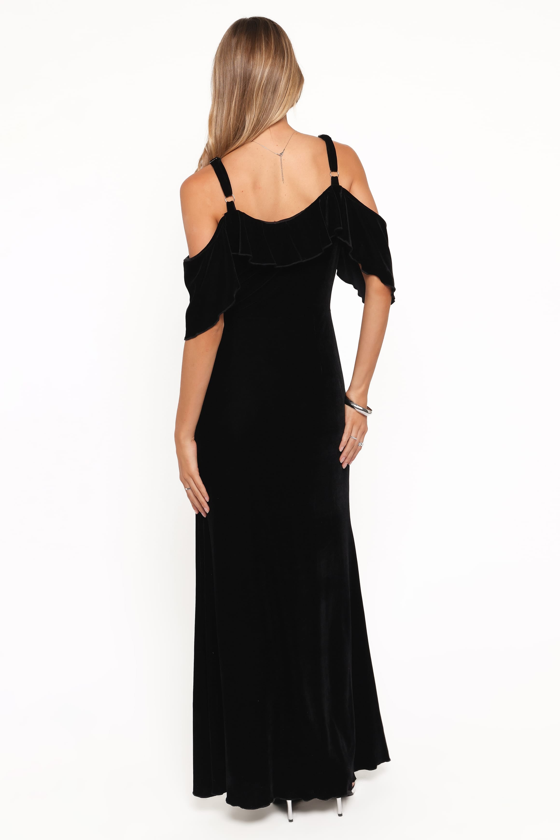 DRESSES Micah Off Shoulder Velvet Maxi Dress - Black