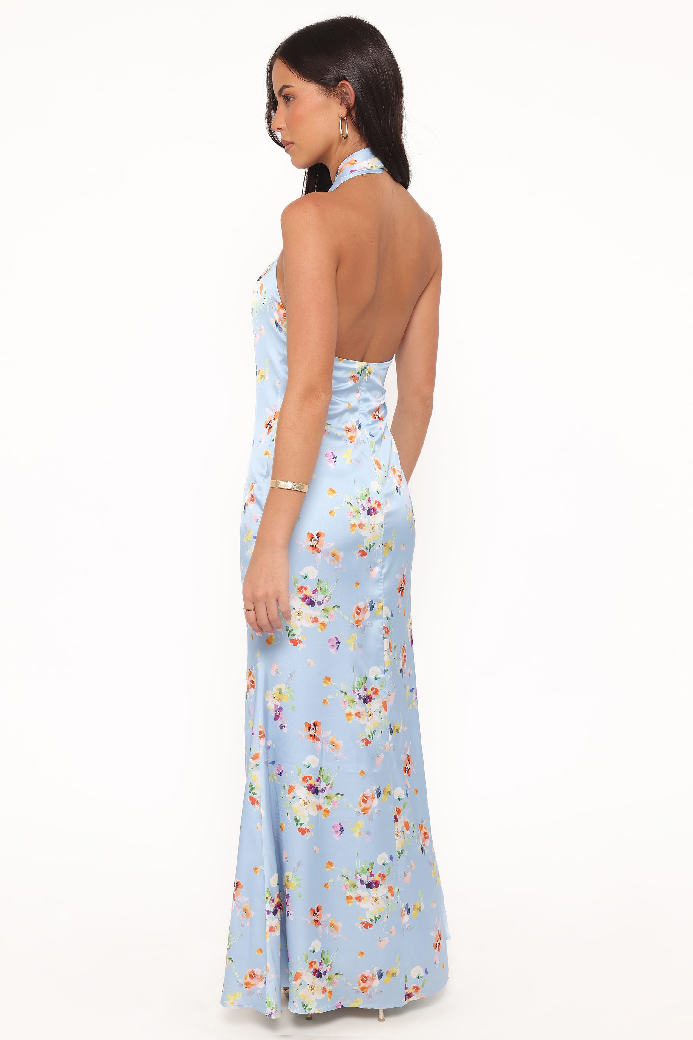 DRESSES Mila Halterneck Maxi Dress - Cornflower Blue Floral