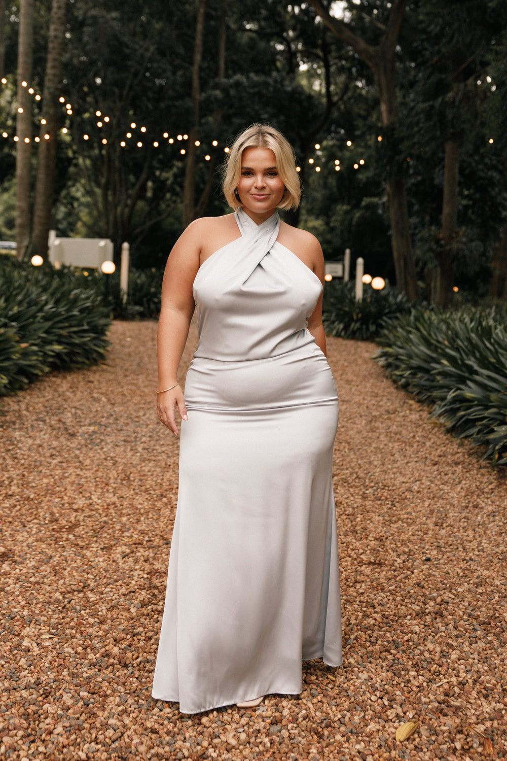 Collective Dress - Mila Halterneck Maxi Dress - Steel image 3