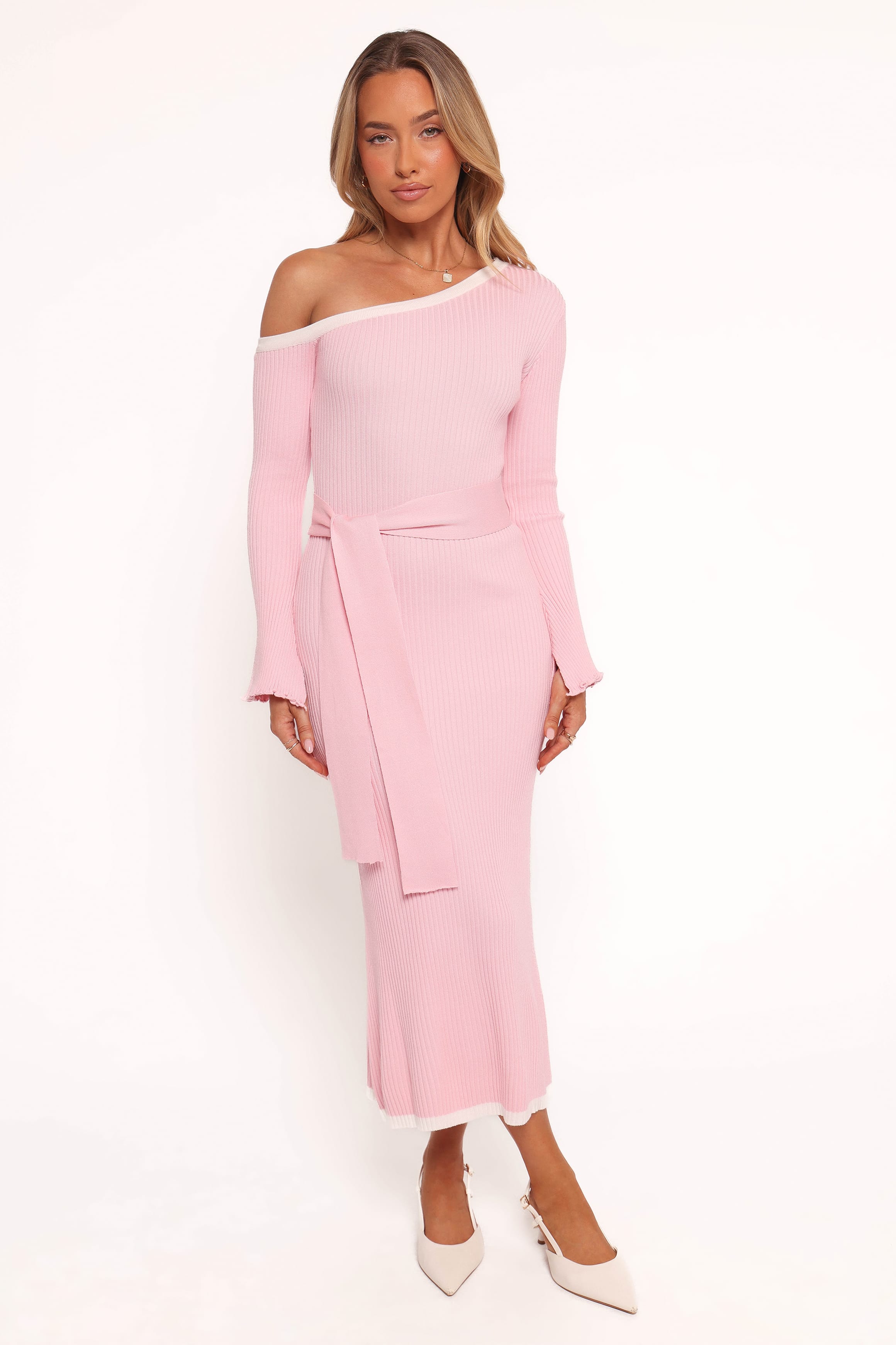 DRESSES Milan Off Shoulder Midi Dress - Pink