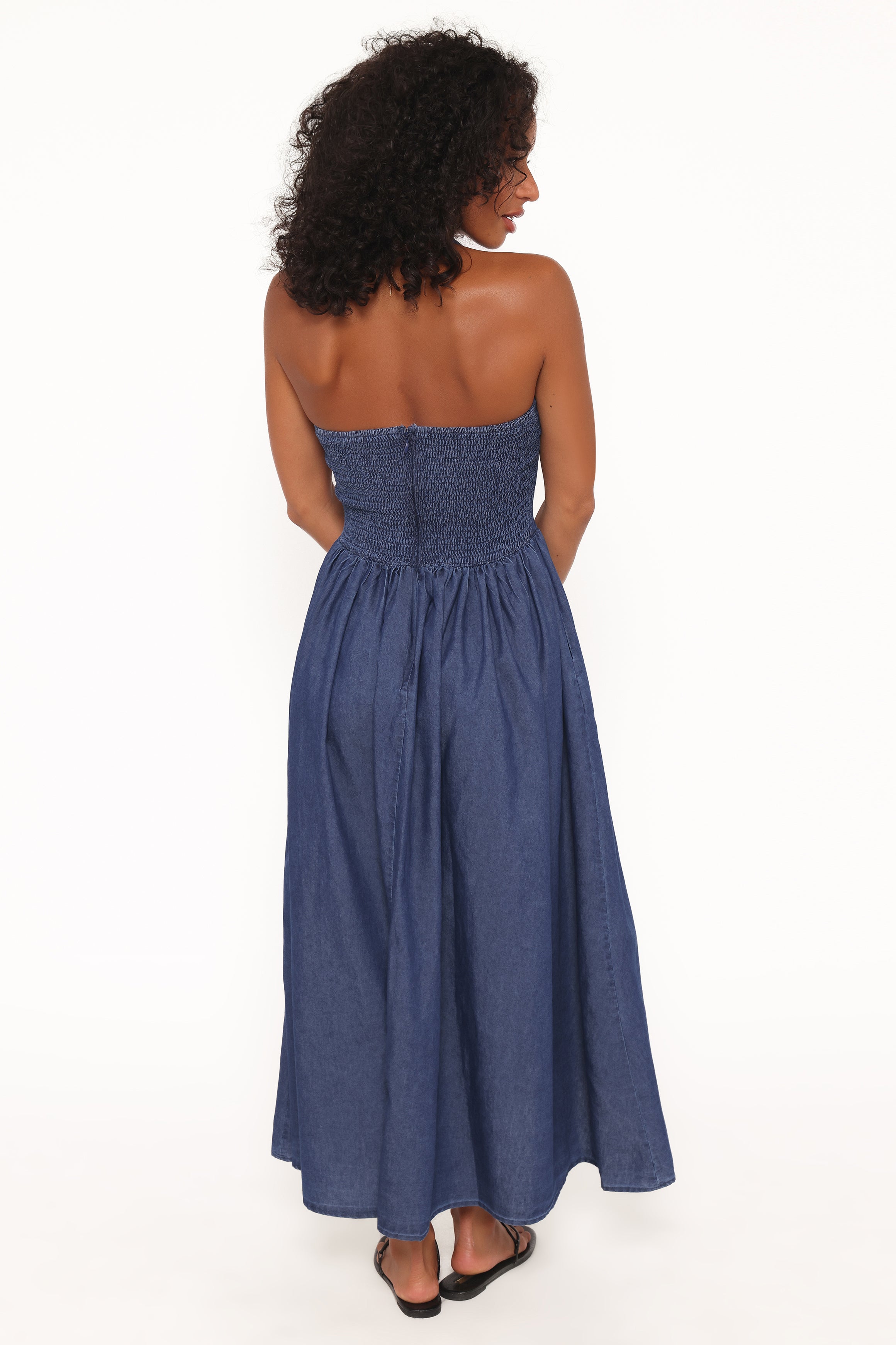 DRESSES Milford Halterneck Midi Dress - Dark Denim