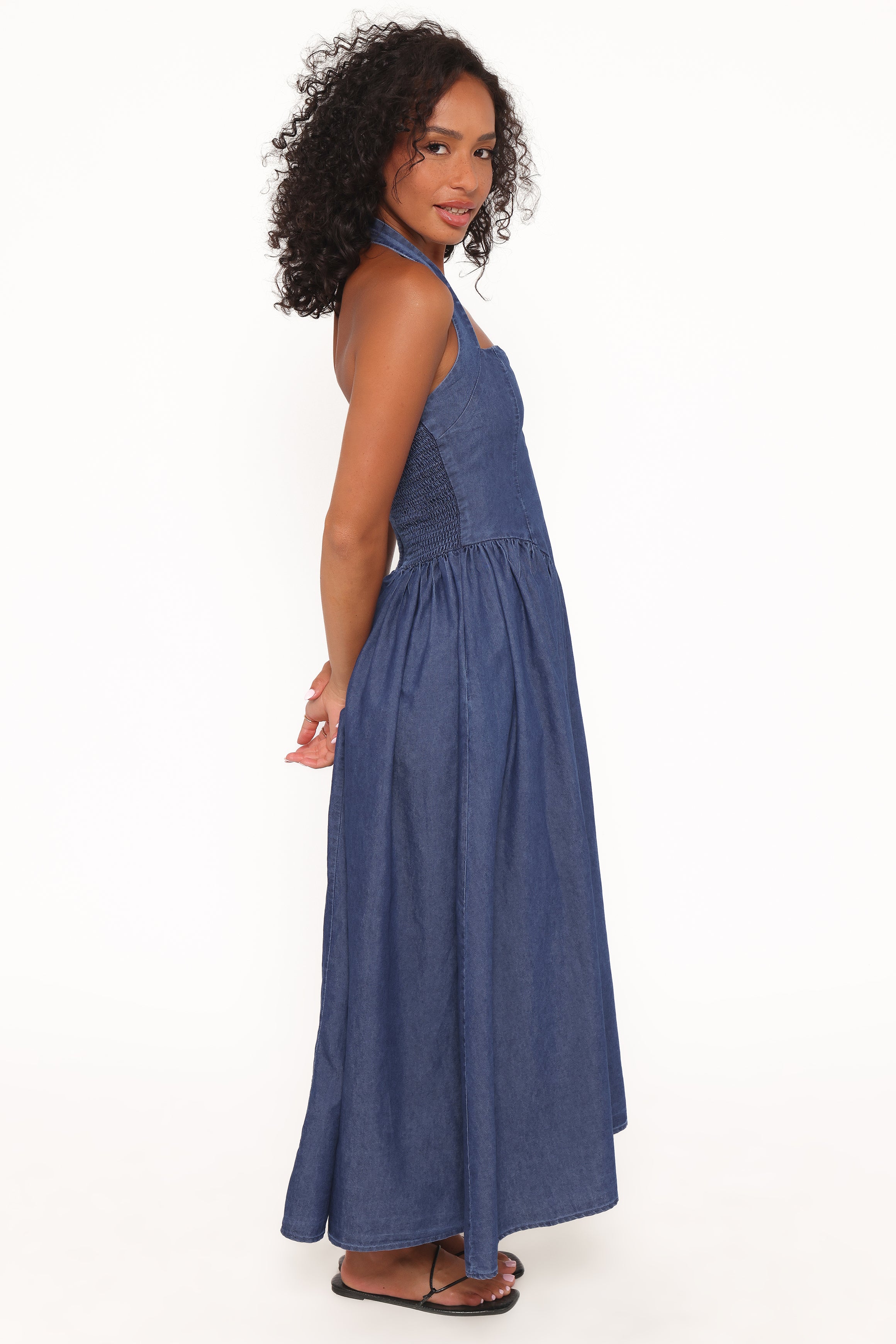 DRESSES Milford Halterneck Midi Dress - Dark Denim