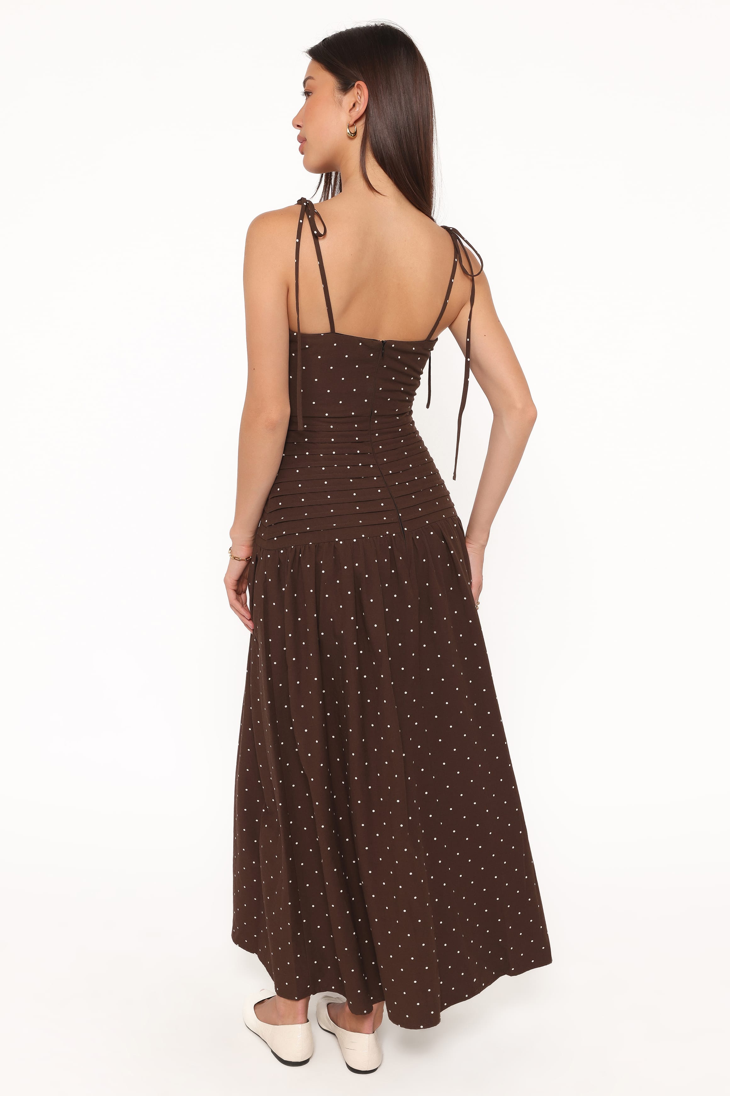 DRESSES Mischa Maxi Dress - Brown Polka Dot