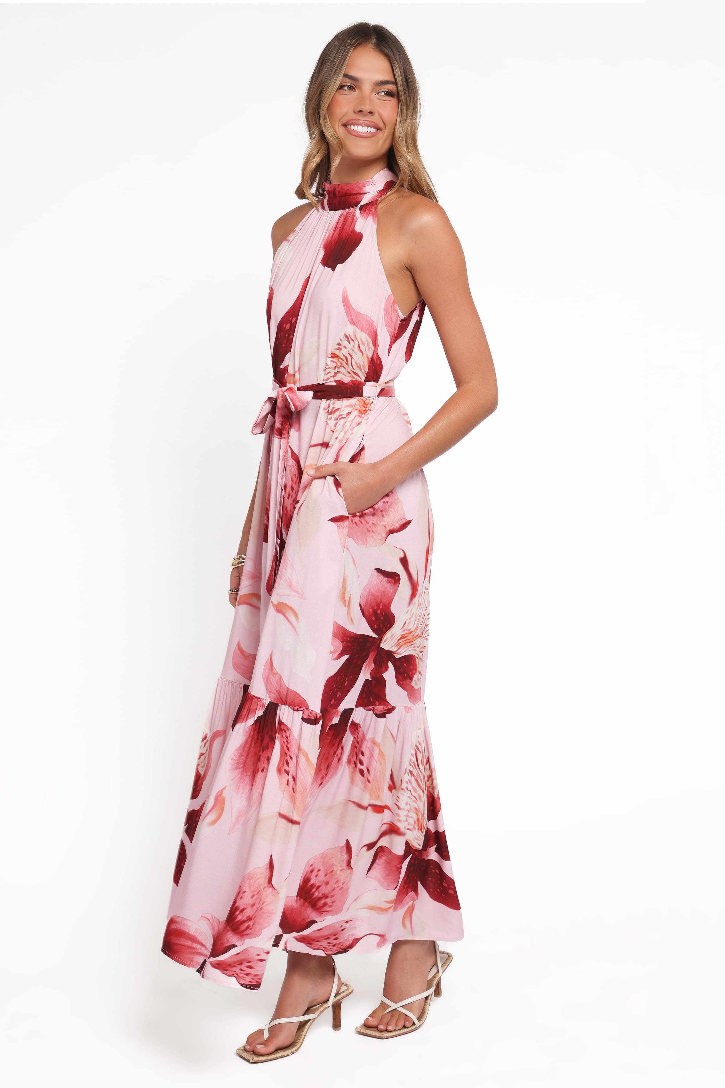 DRESSES Monae Halterneck Maxi Dress - Blush Lily