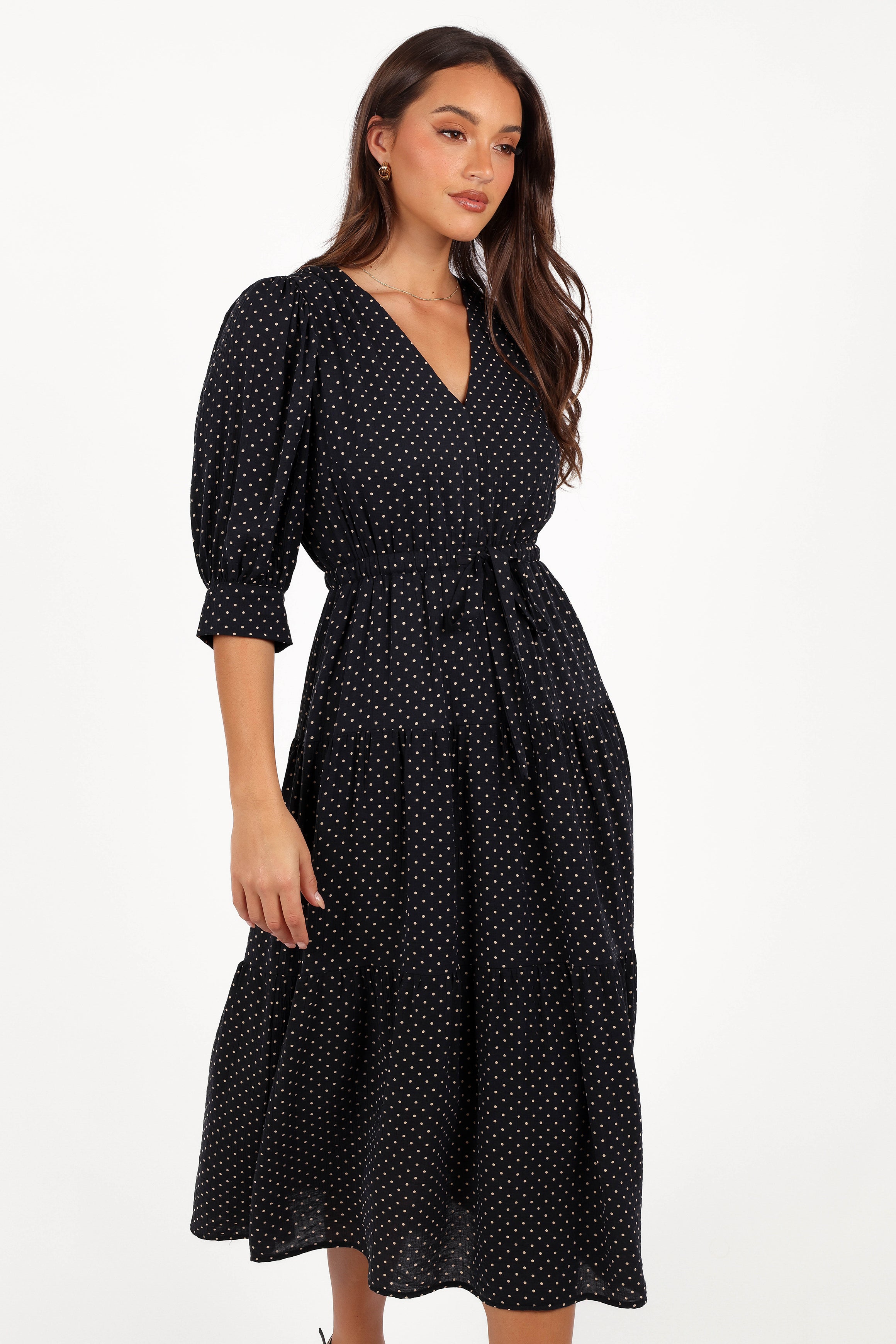 DRESSES Moscow Midi Dress - Black Polka Dot